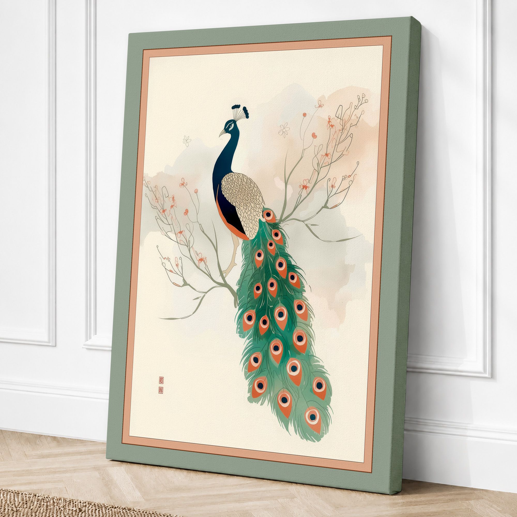 Sage border canvas