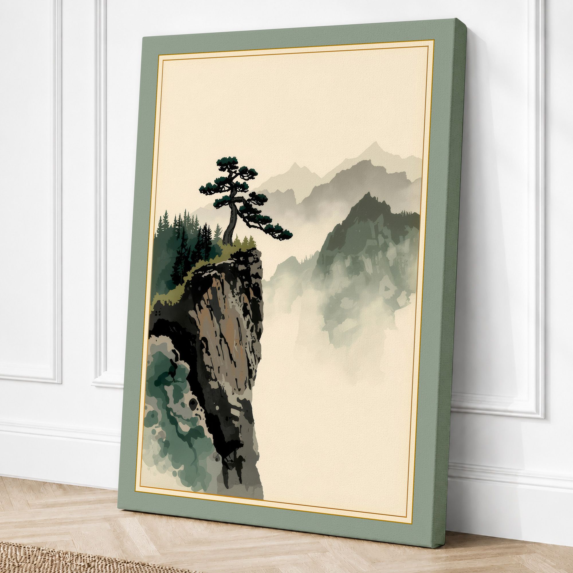 Sage border canvas