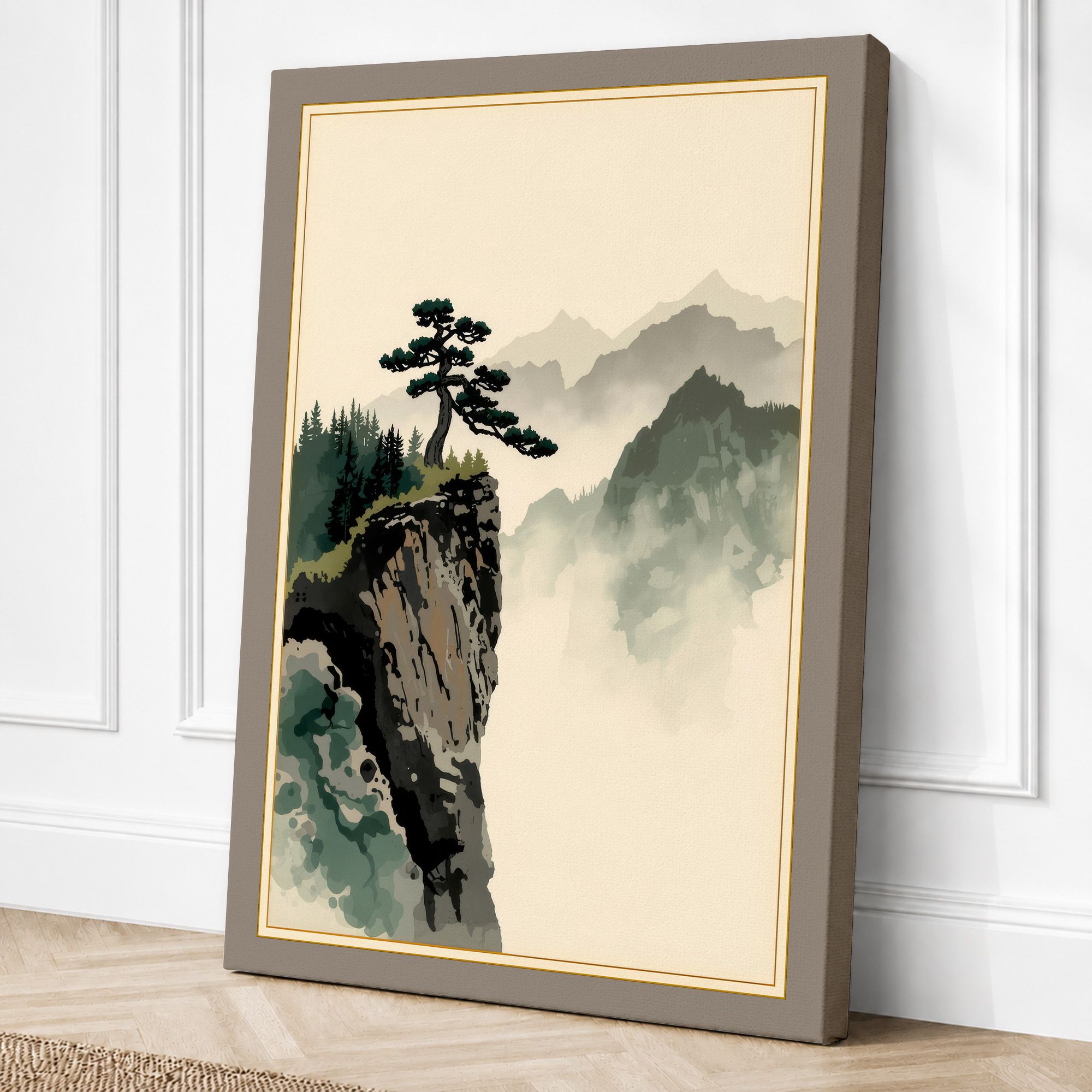 Taupe border canvas