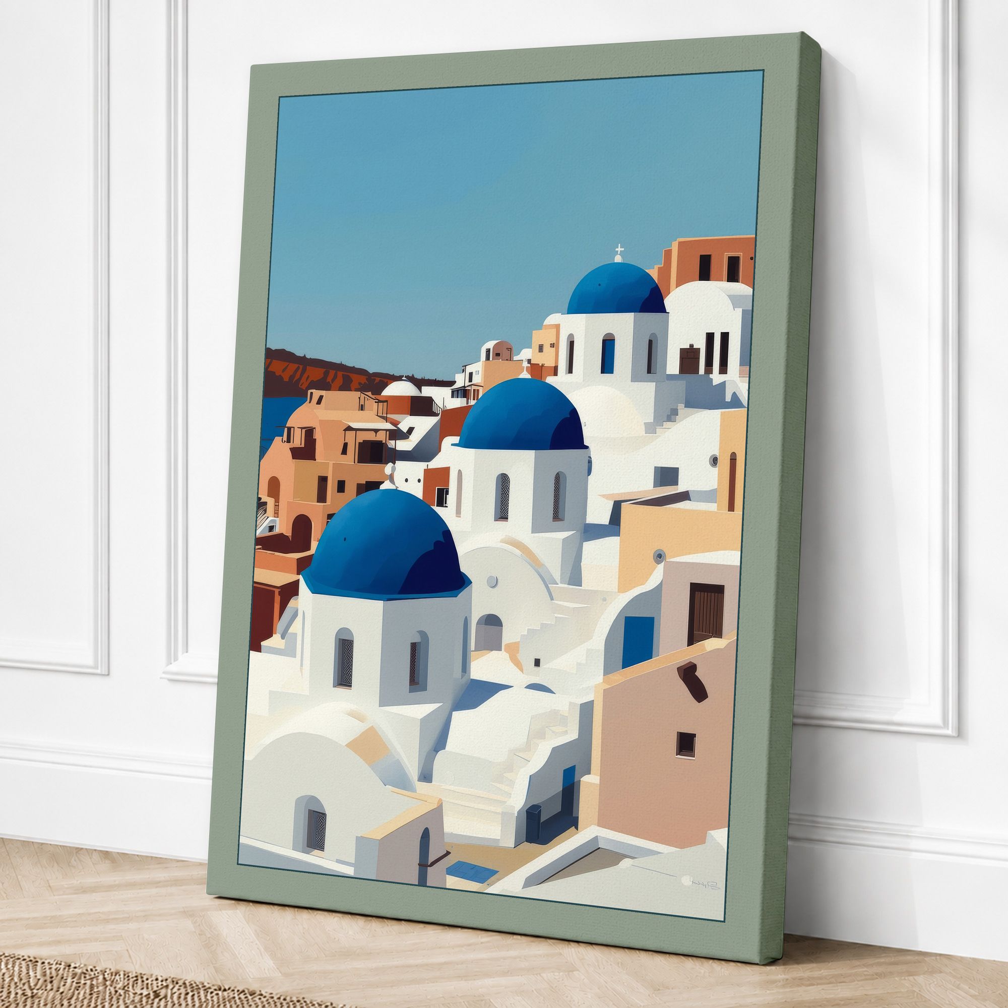 Sage border canvas