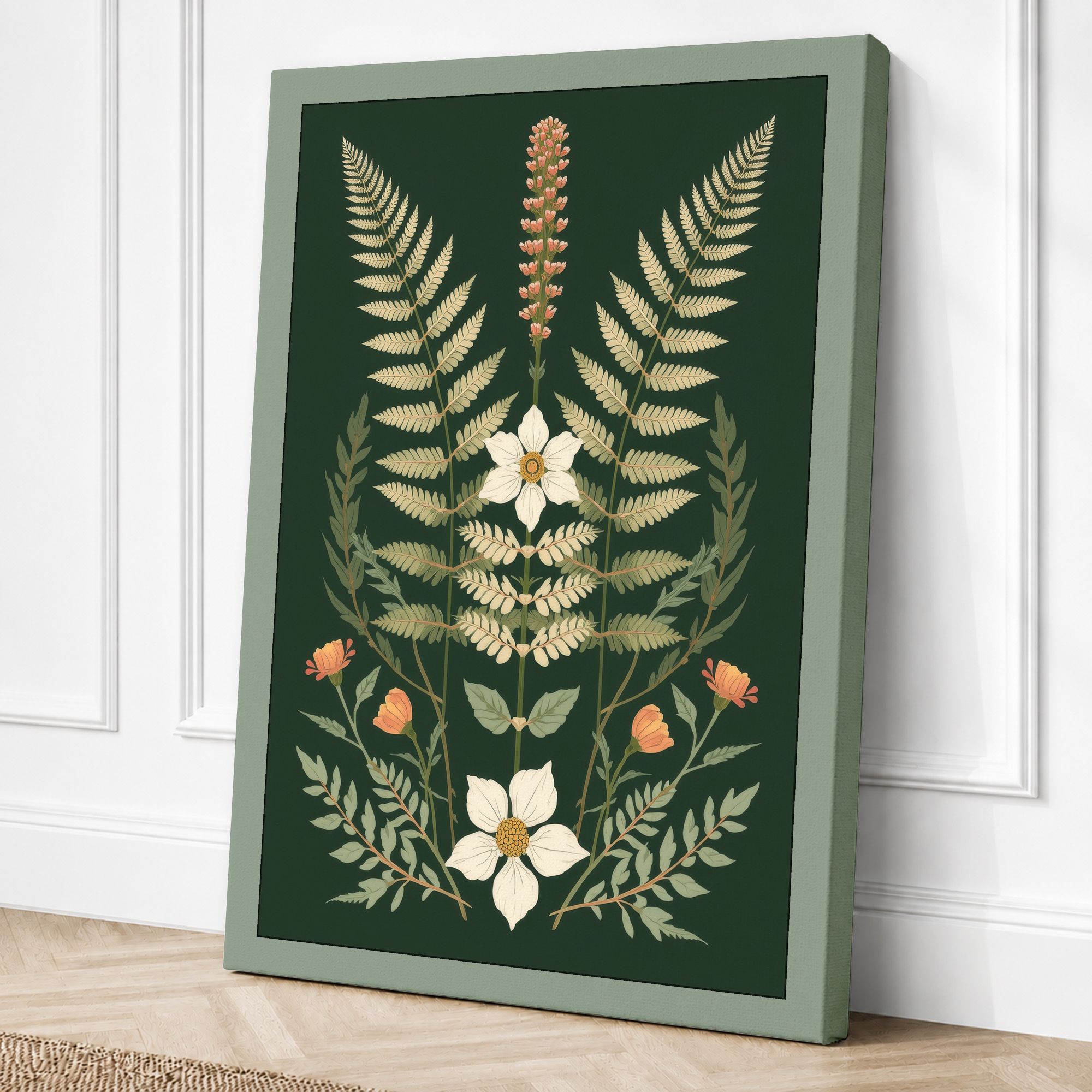 Sage border canvas