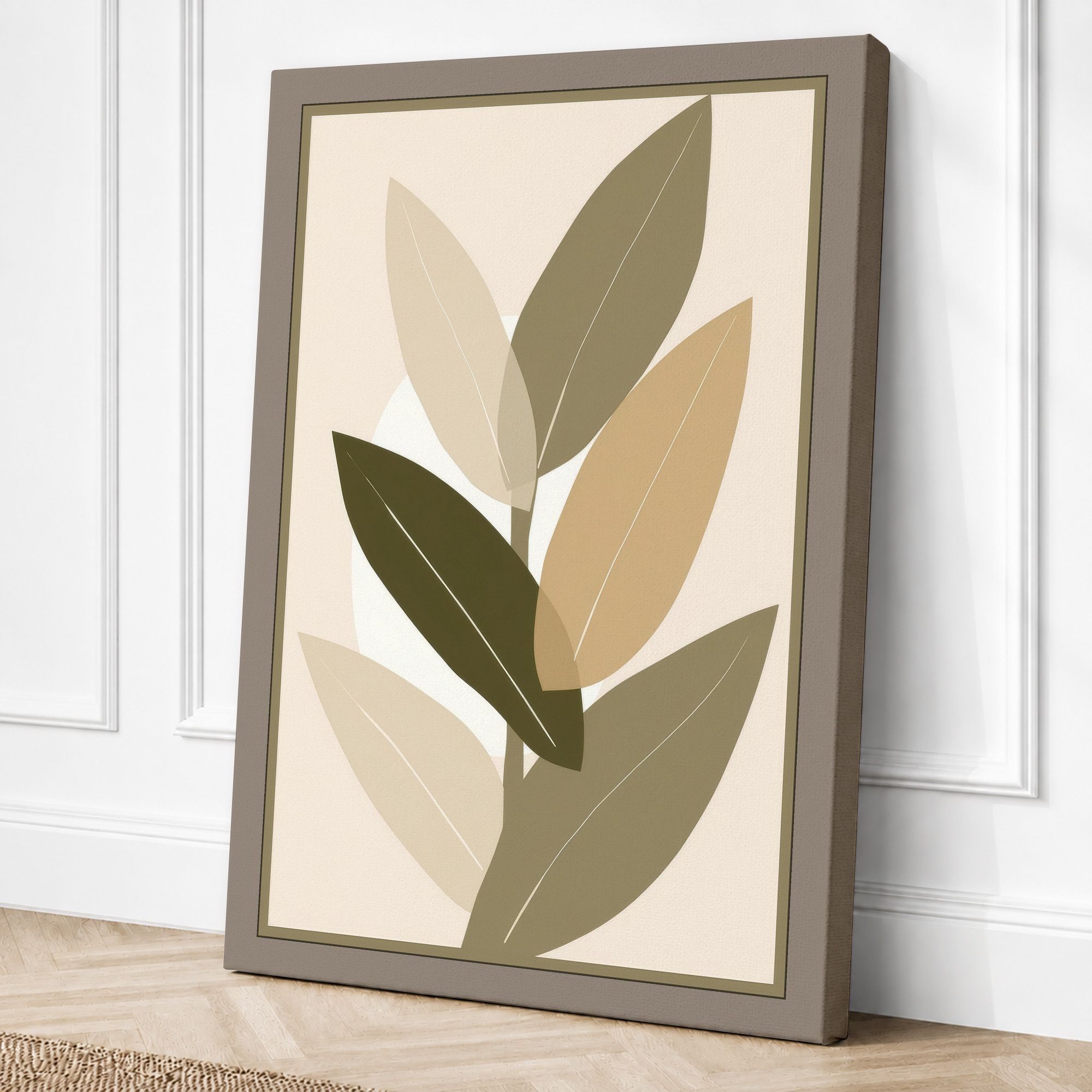 Taupe border canvas