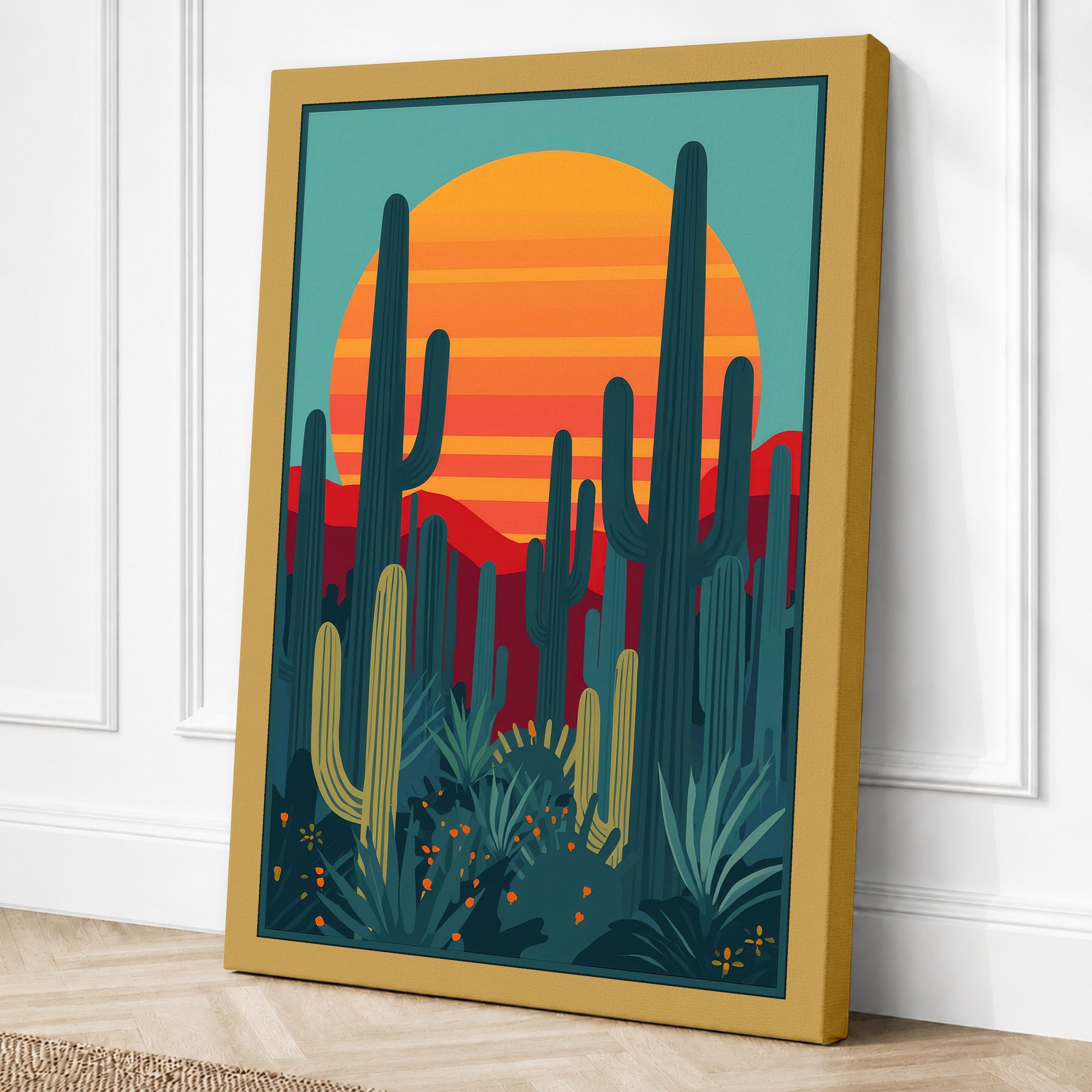 Ochre border canvas