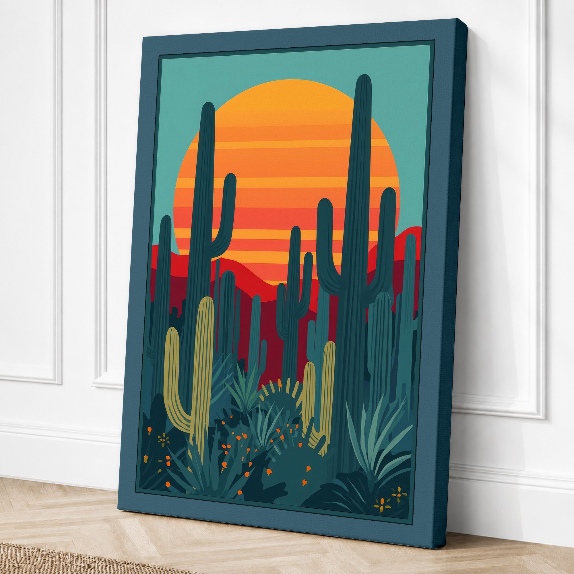 Teal border canvas