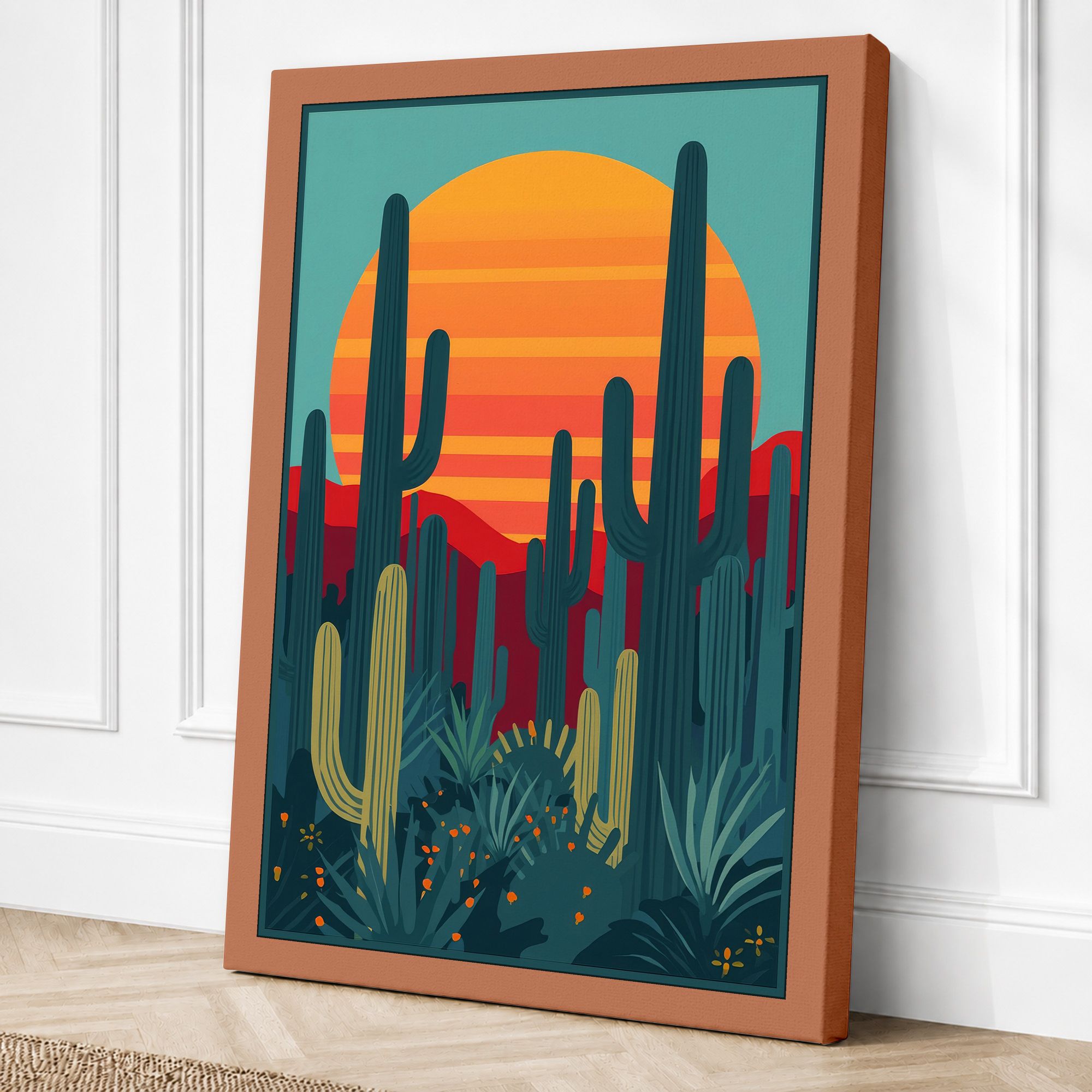 Terracotta border canvas