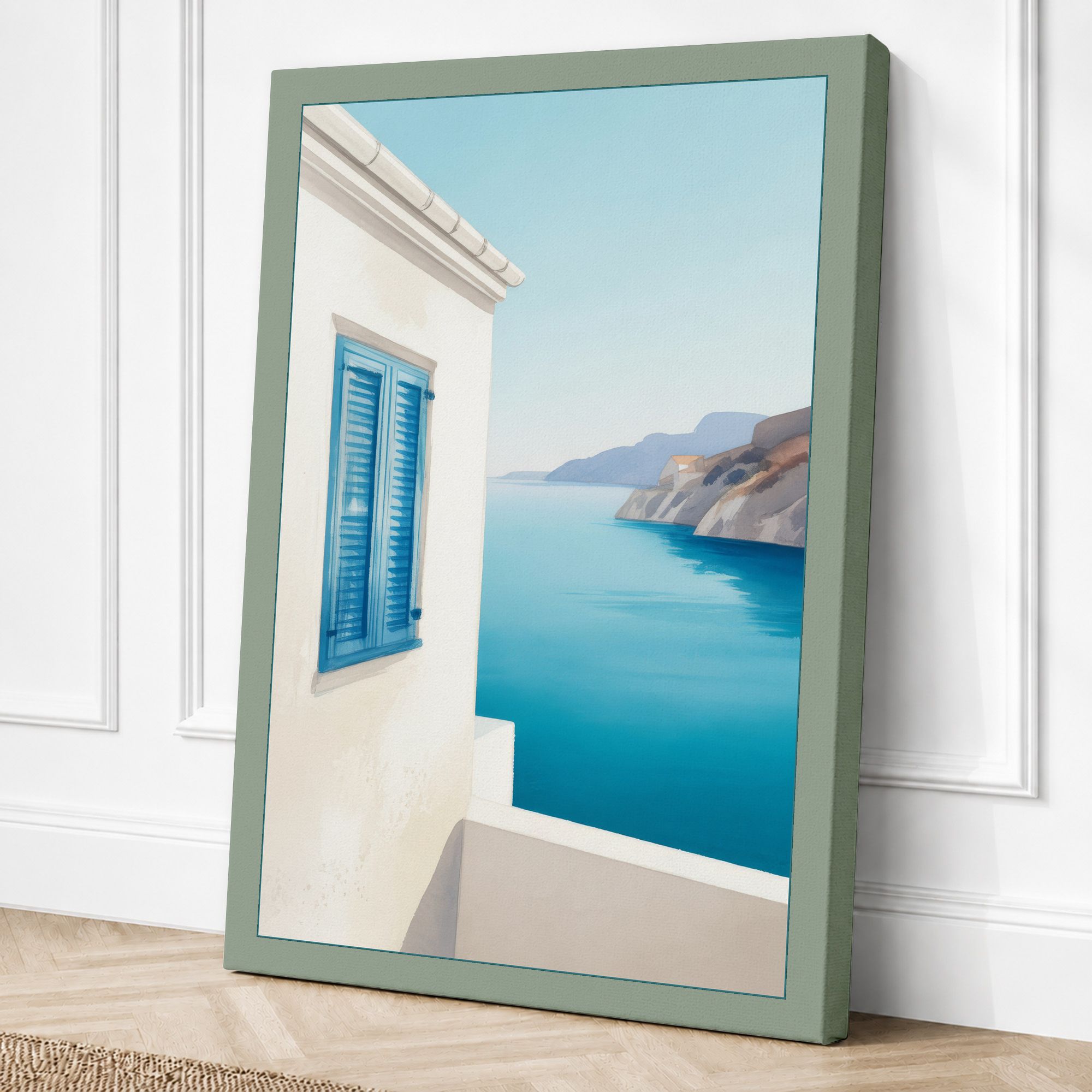 Sage border canvas