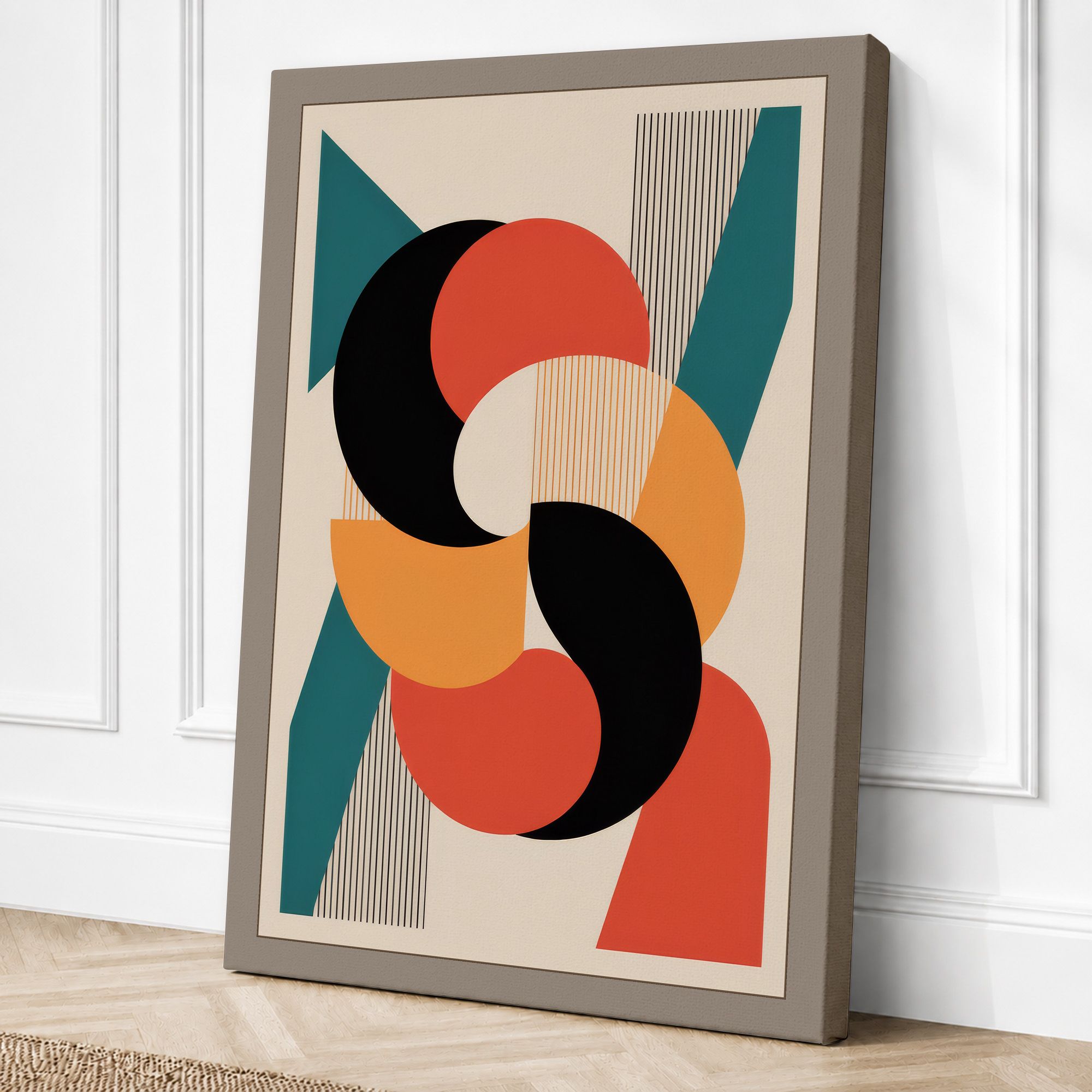 Taupe border canvas