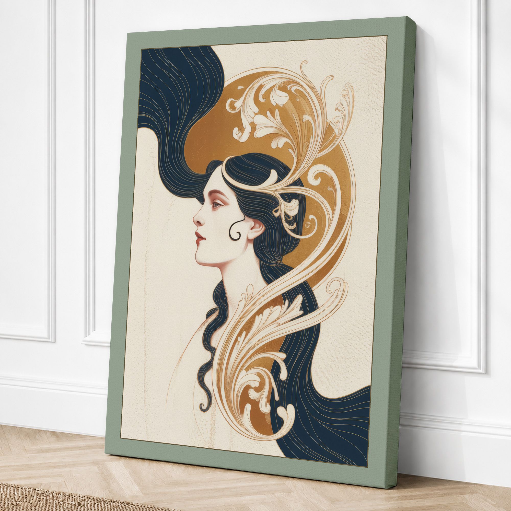 Sage border canvas