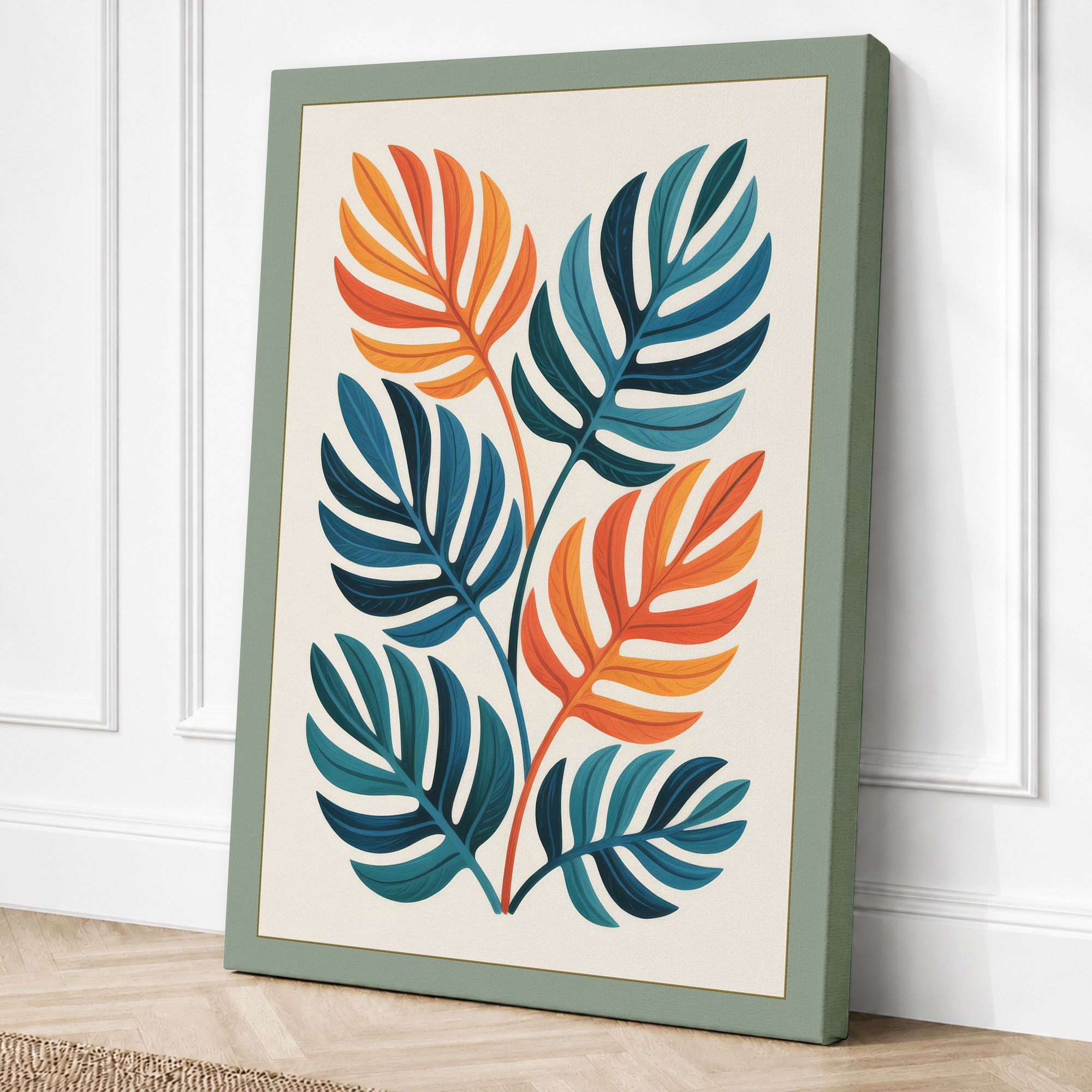 Sage border canvas