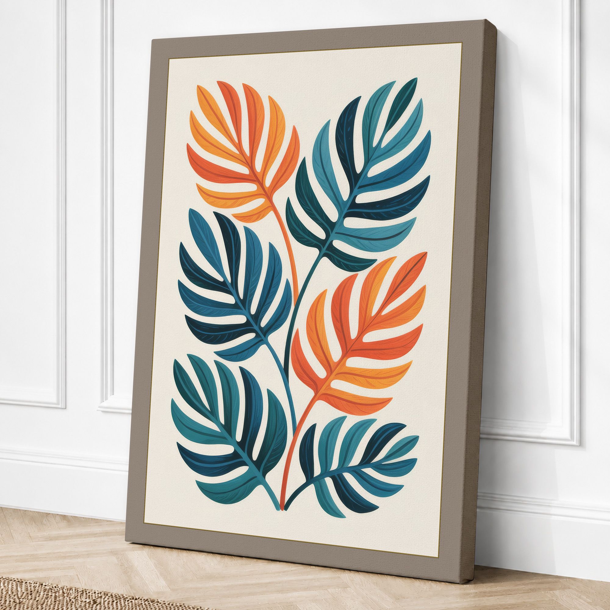 Taupe border canvas