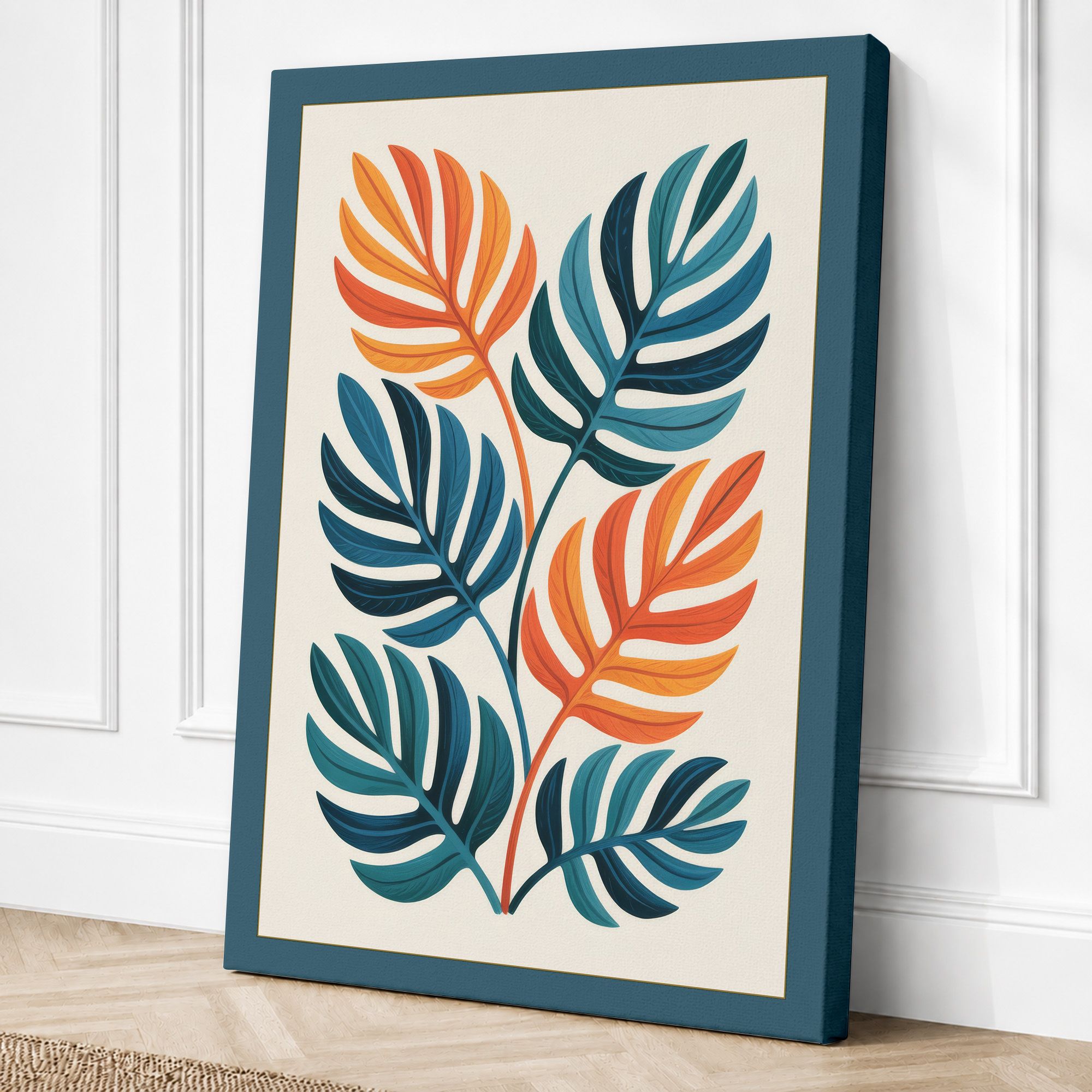 Teal border canvas