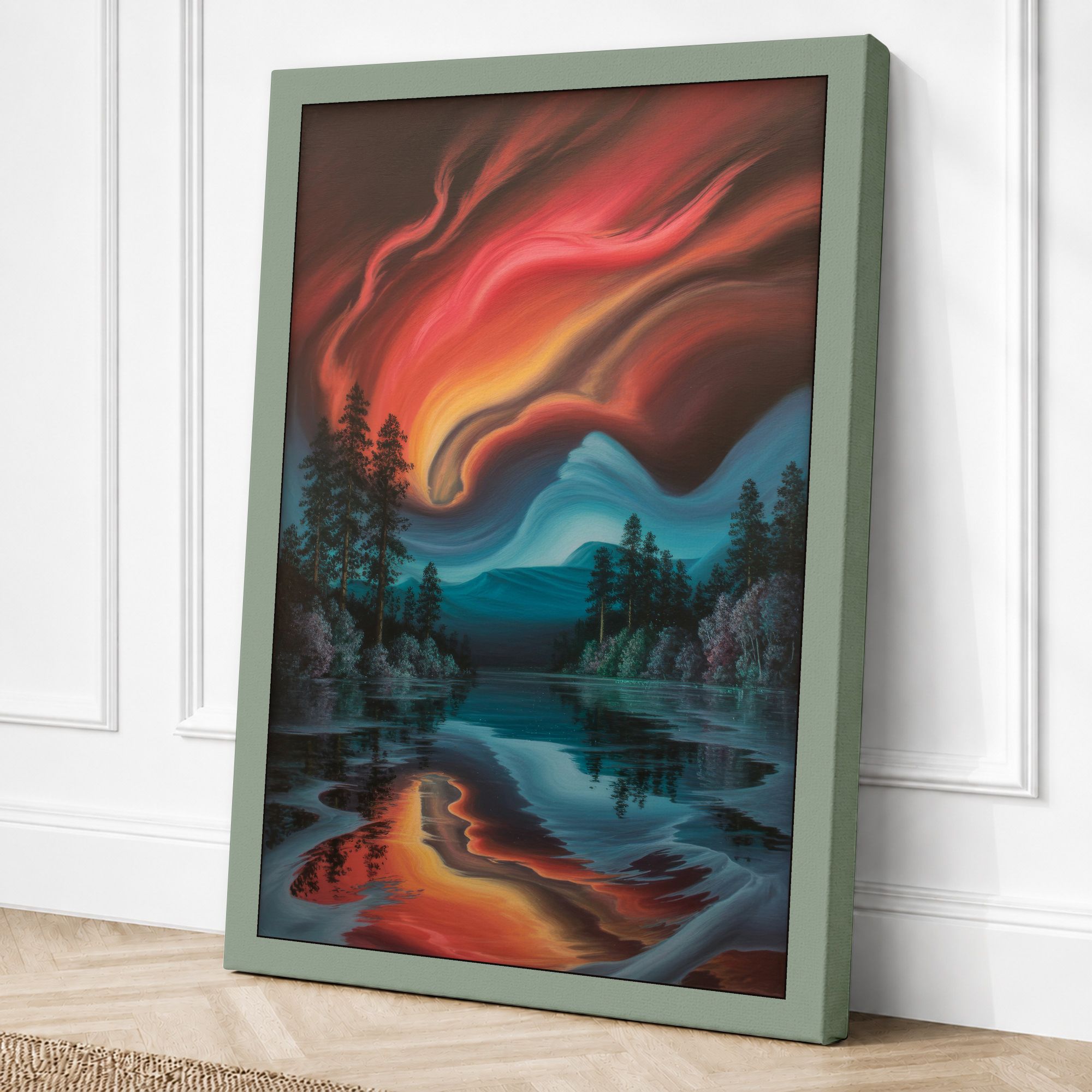 Sage border canvas