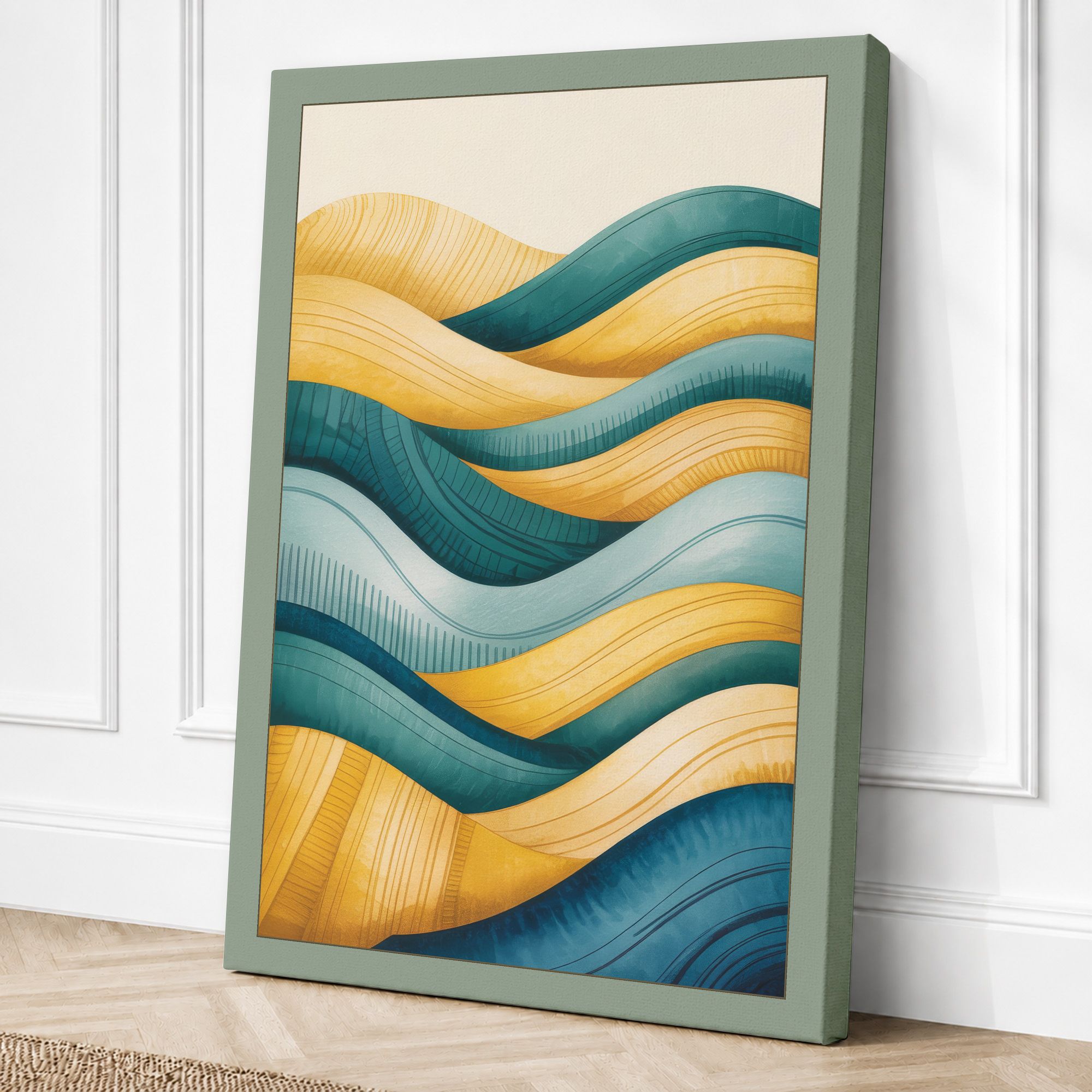 Sage border canvas