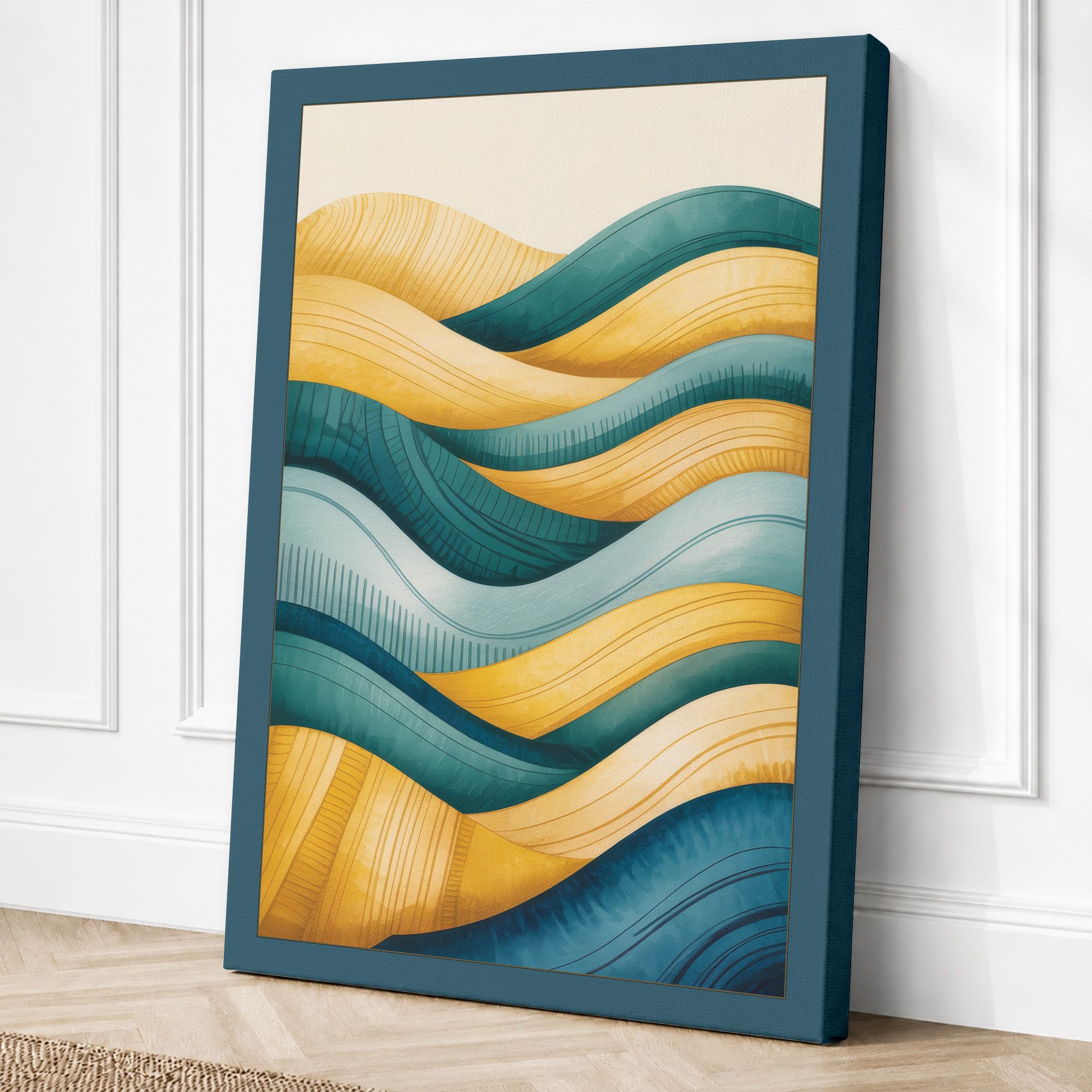 Teal border canvas