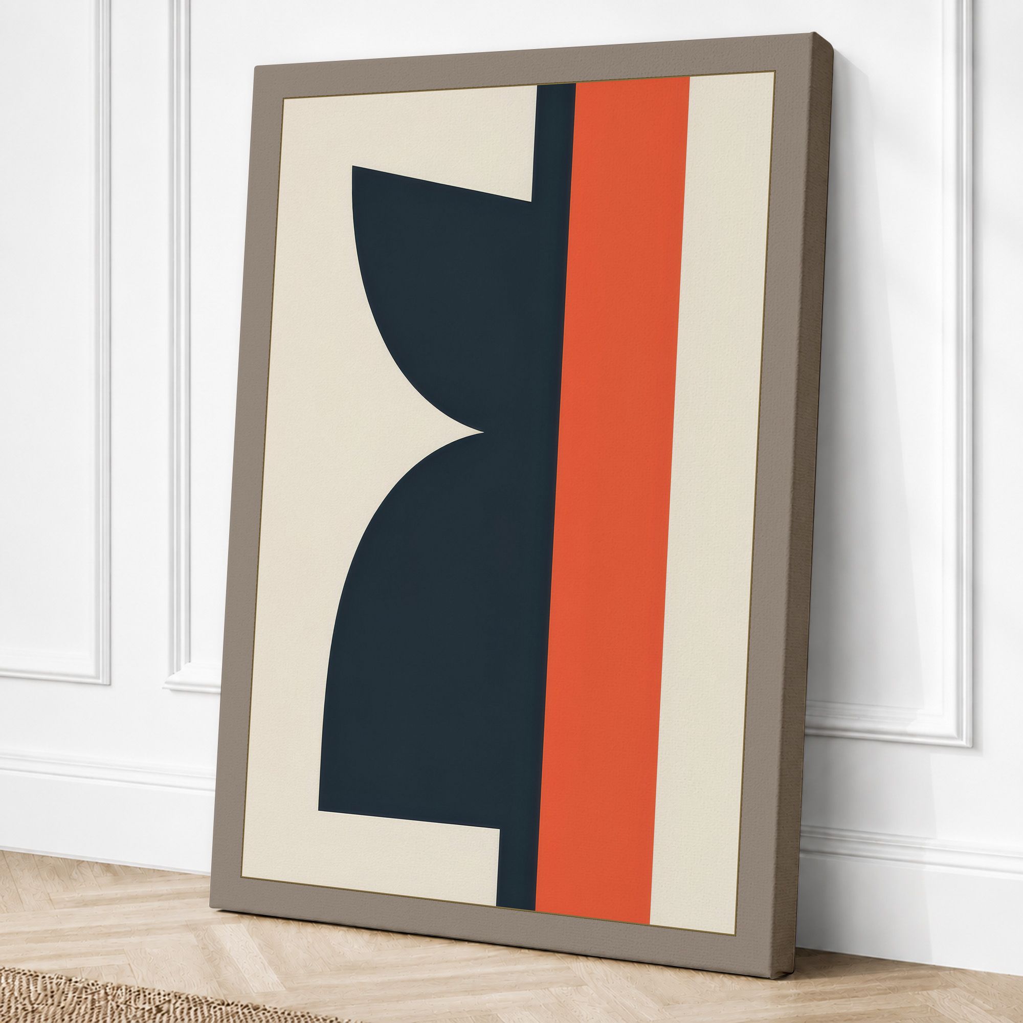 Taupe border canvas