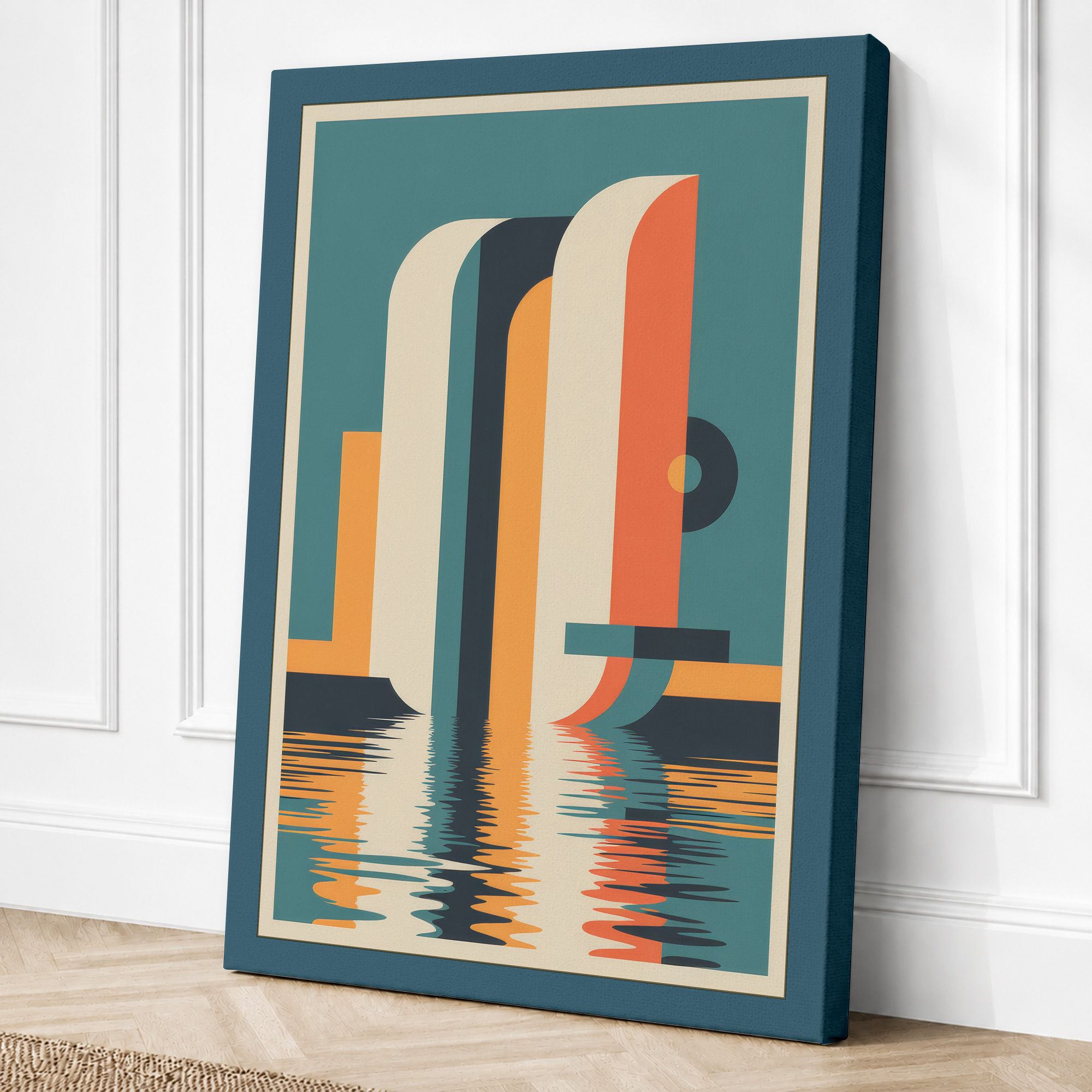 Teal border canvas