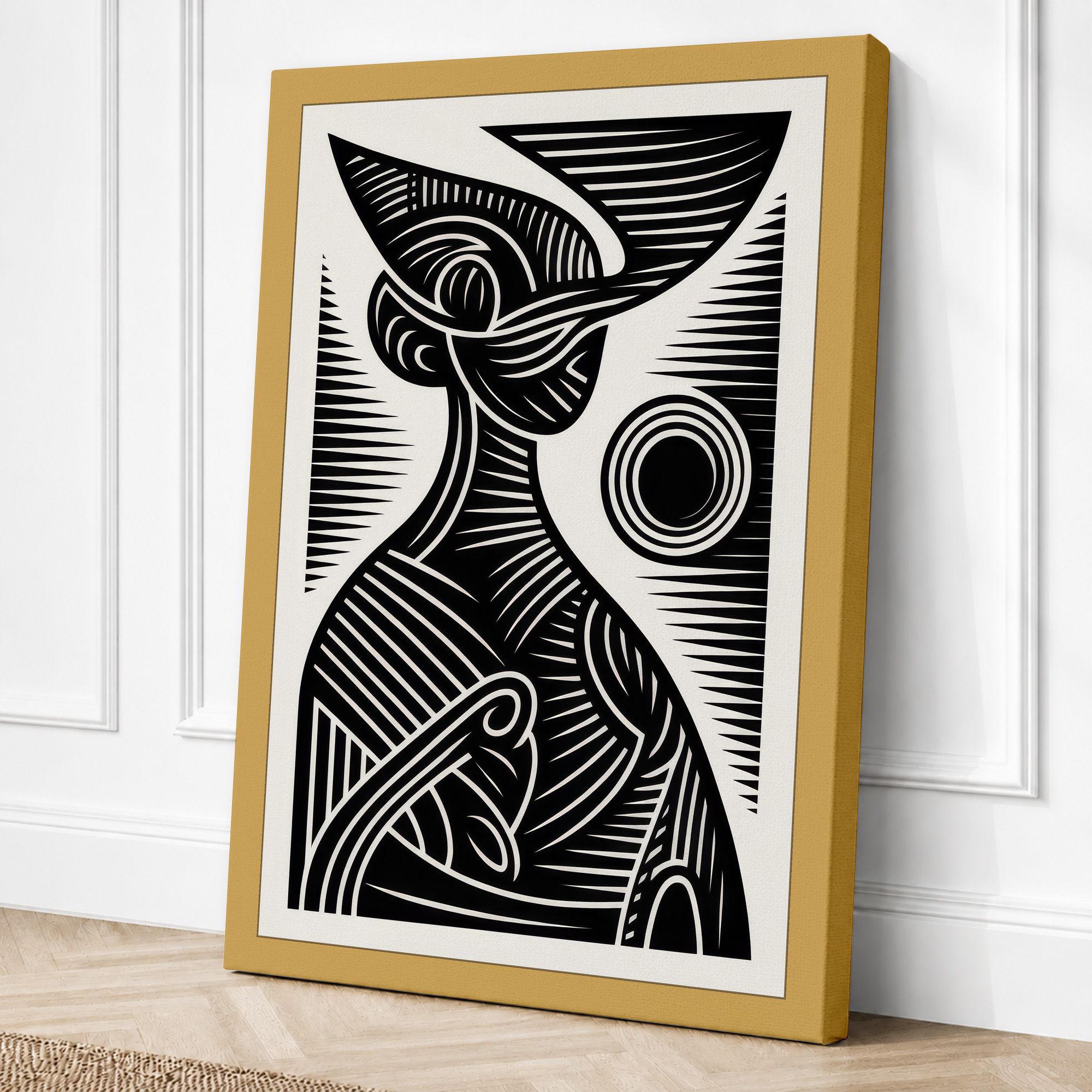 Ochre border canvas
