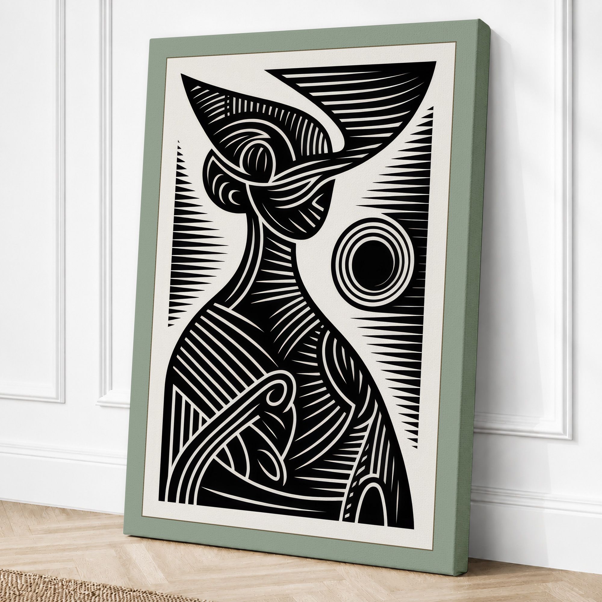 Sage border canvas