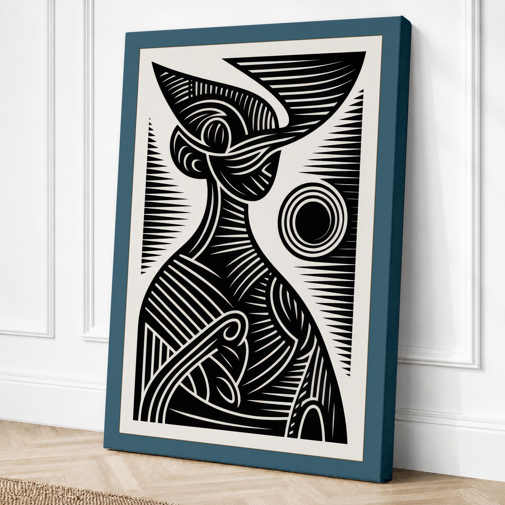 Teal border canvas
