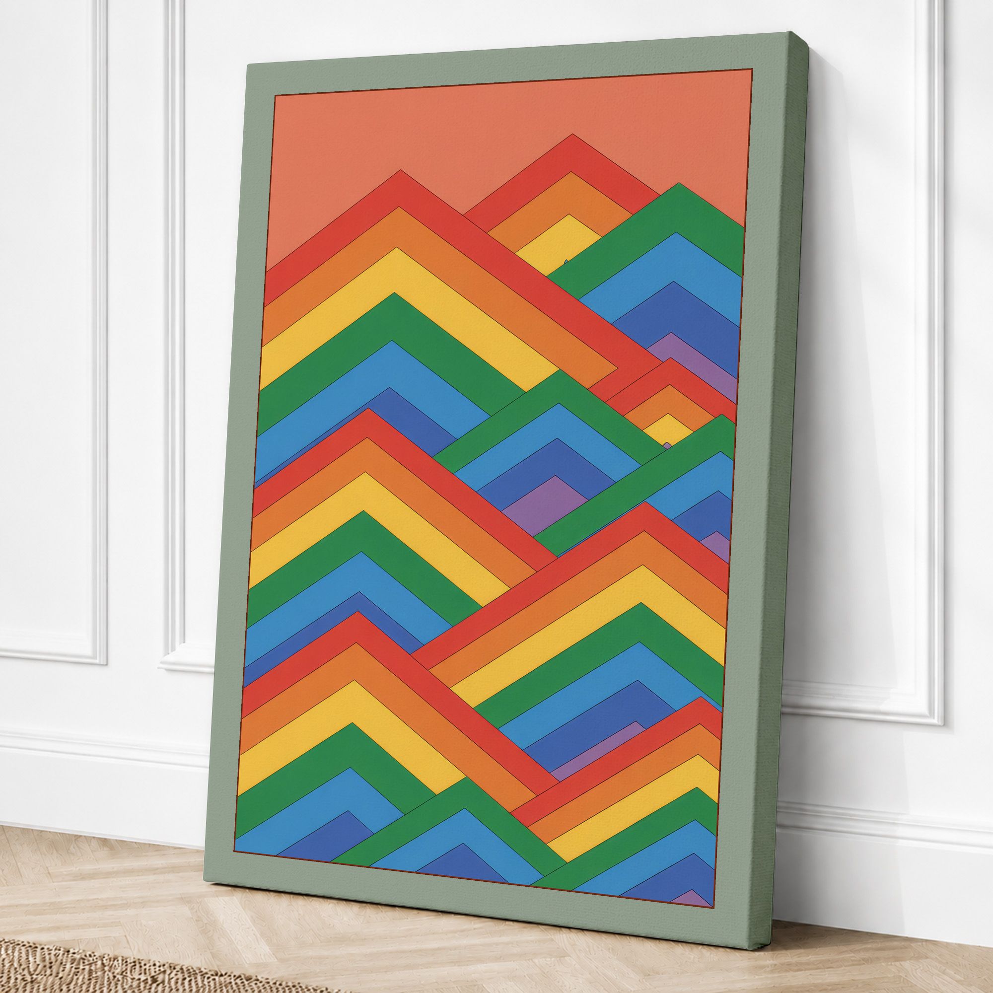 Sage border canvas