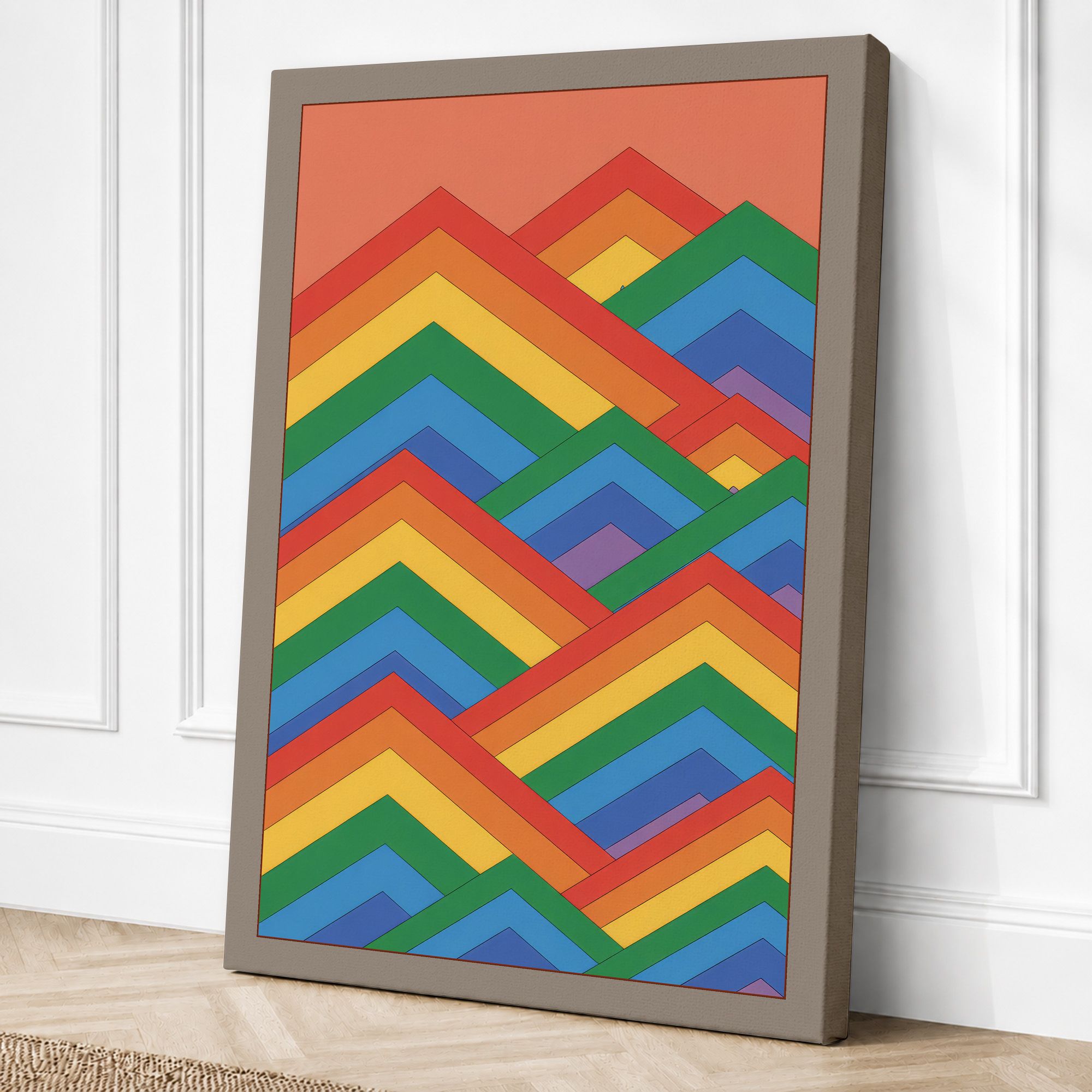 Taupe border canvas