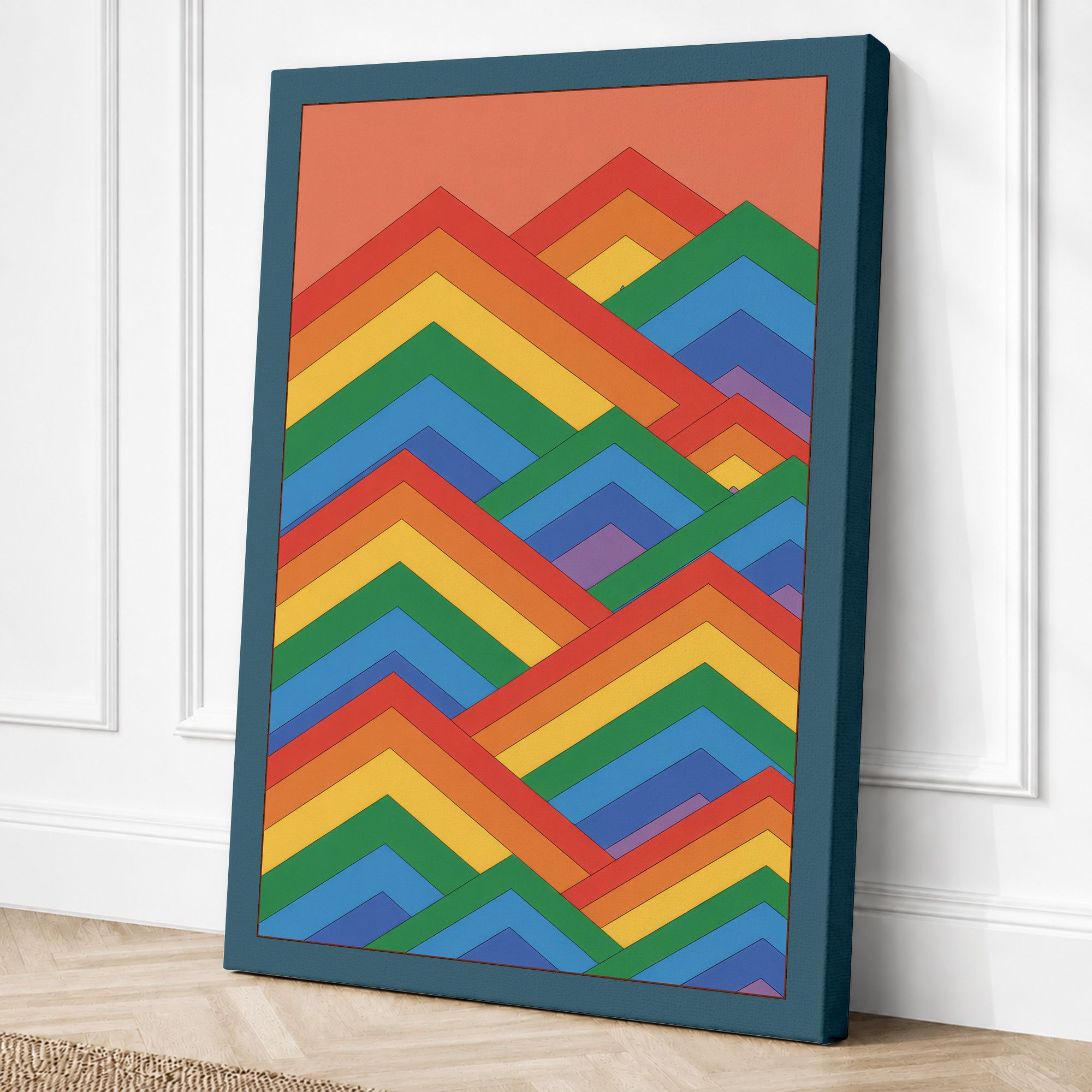 Teal border canvas