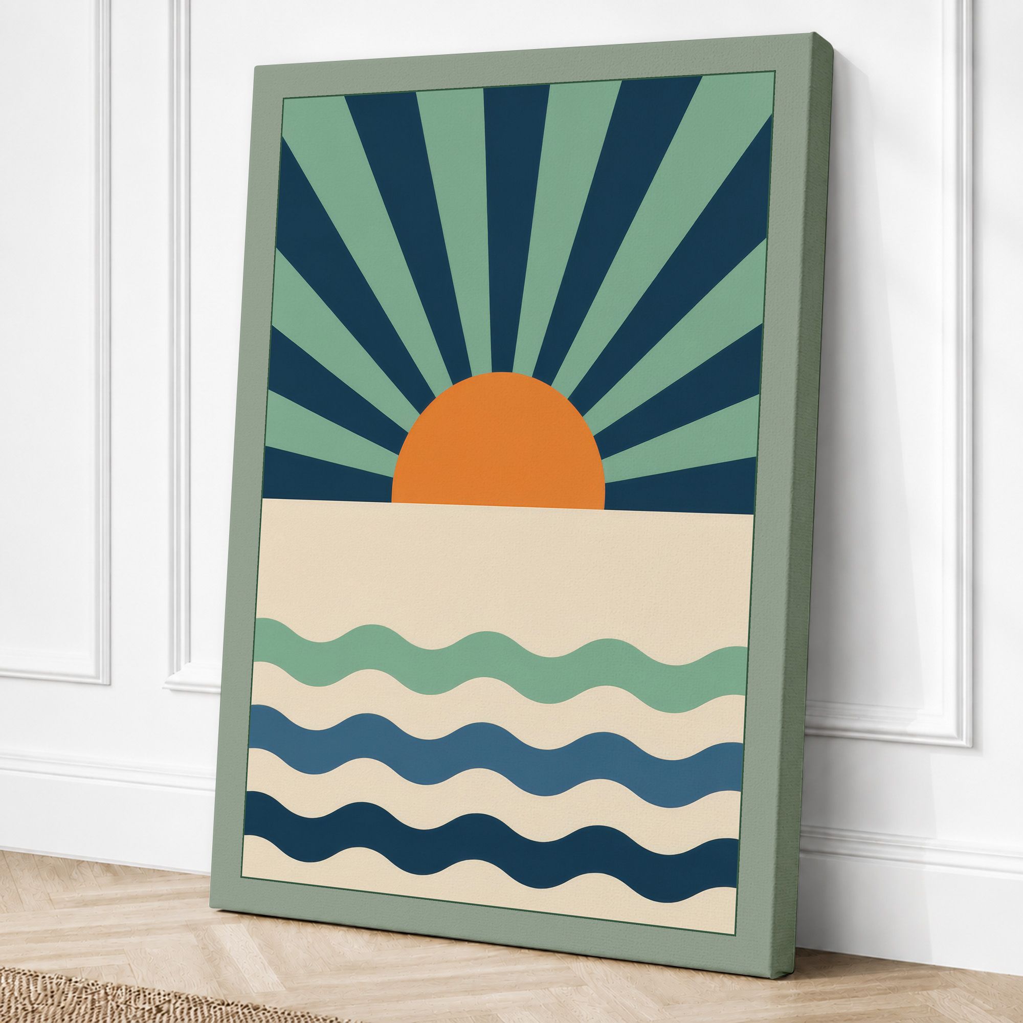 Sage border canvas