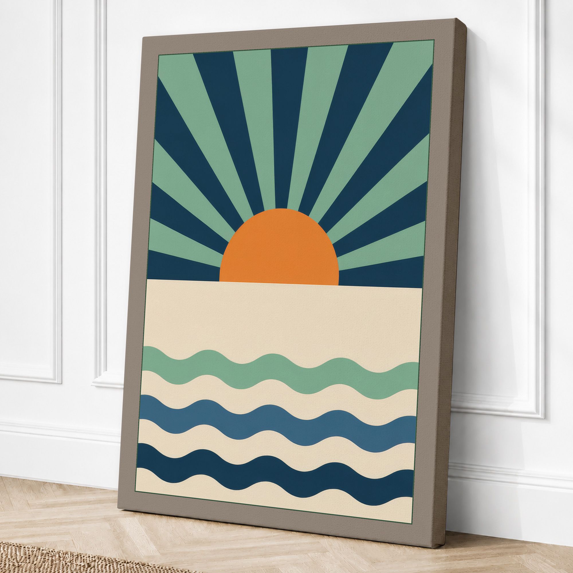 Taupe border canvas