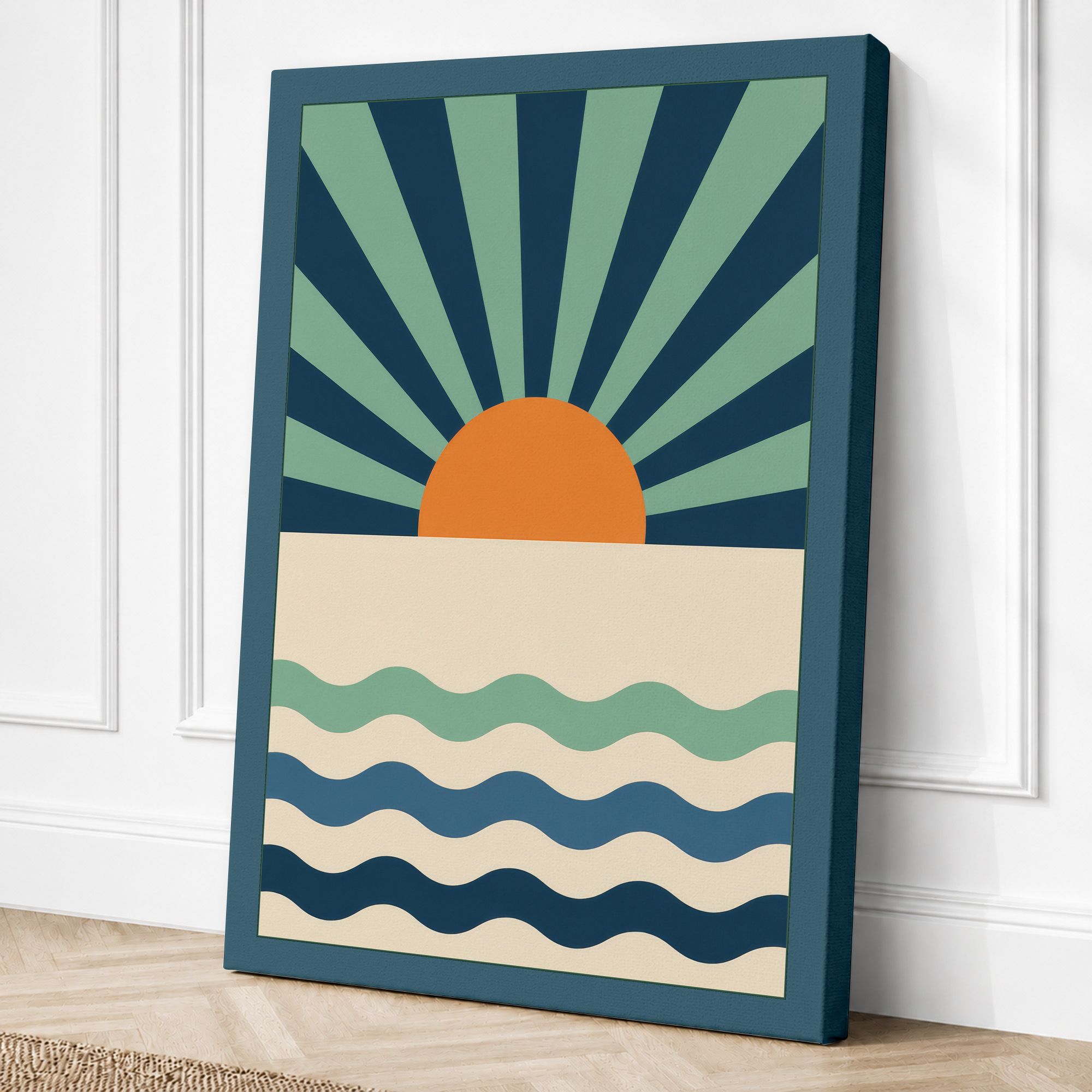 Teal border canvas