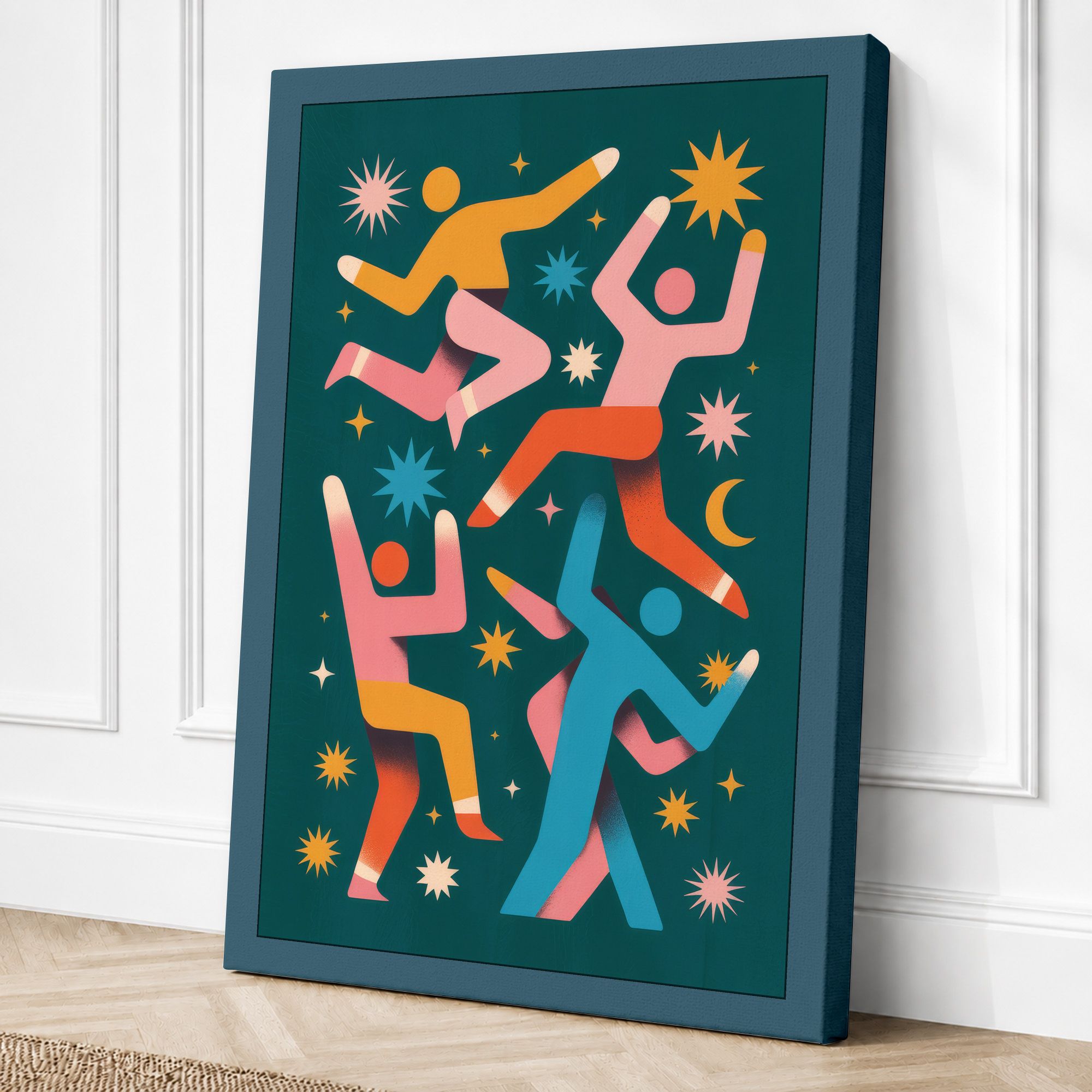 Teal border canvas