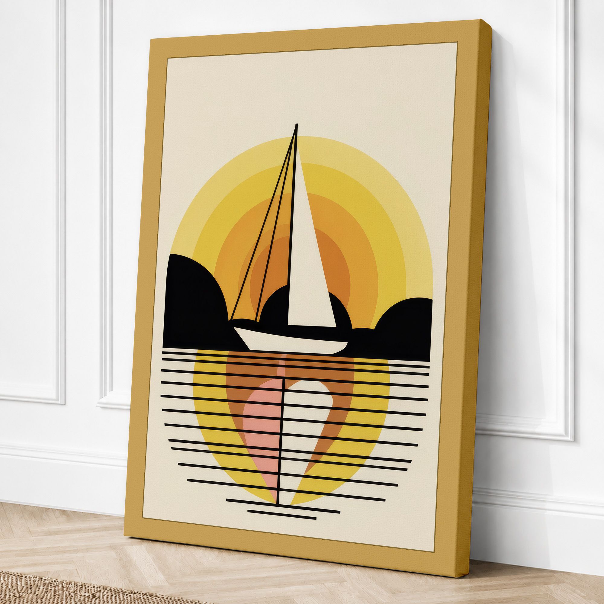 Ochre border canvas
