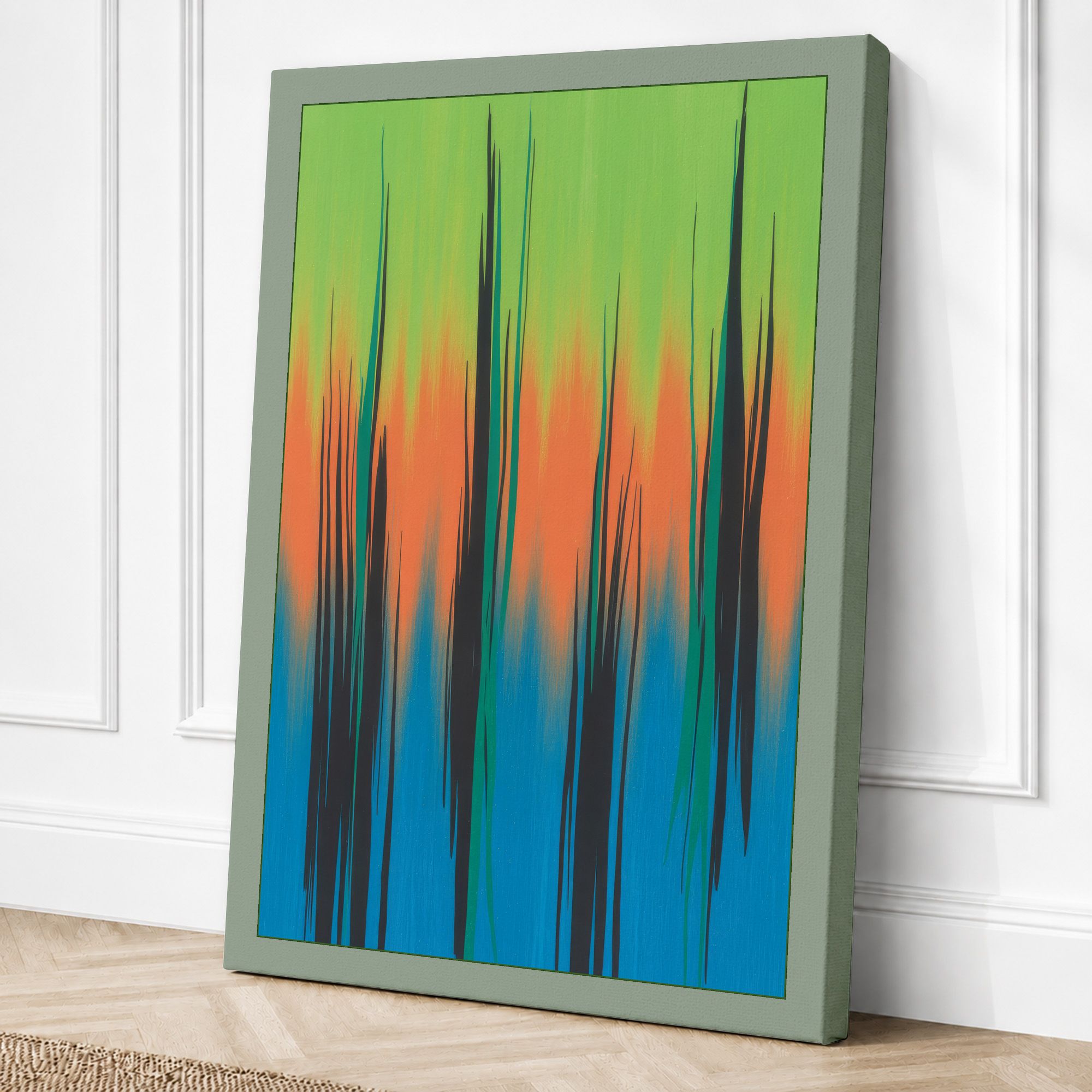 Sage border canvas
