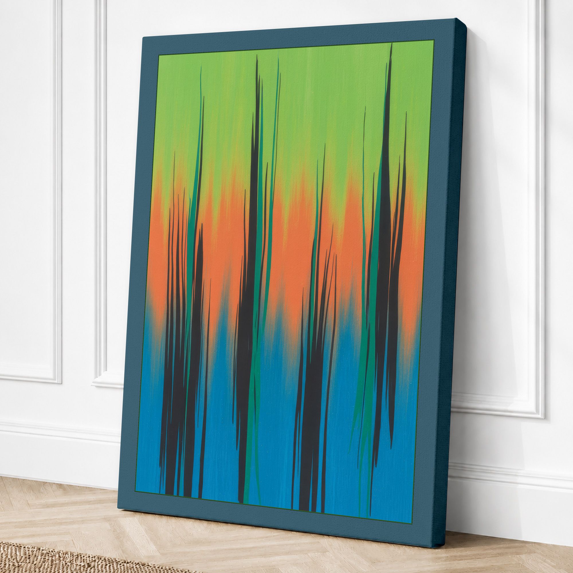 Teal border canvas