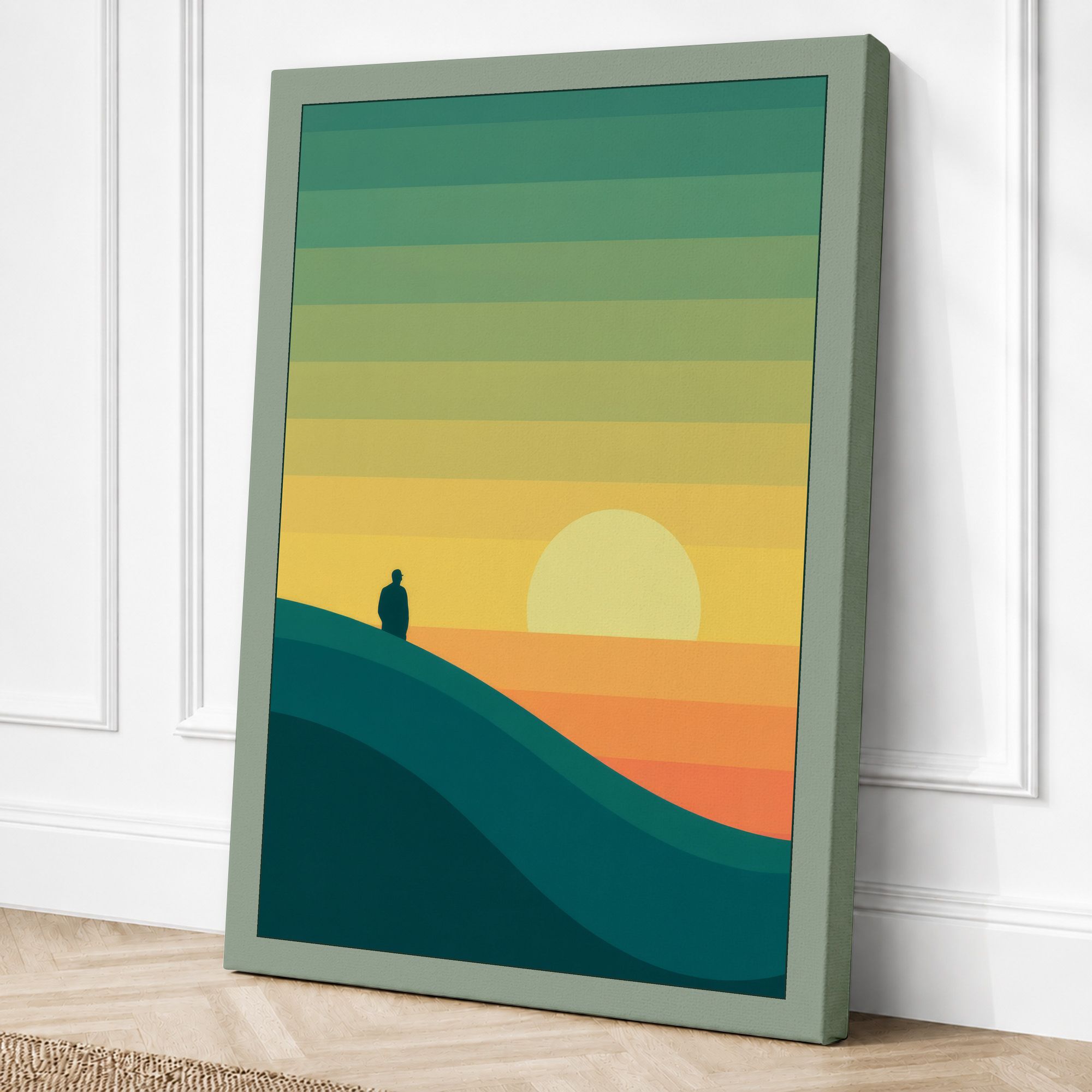 Sage border canvas