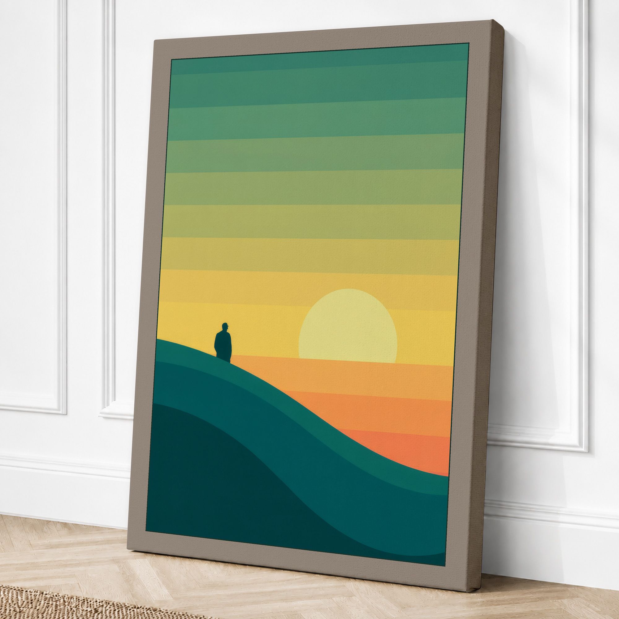 Taupe border canvas