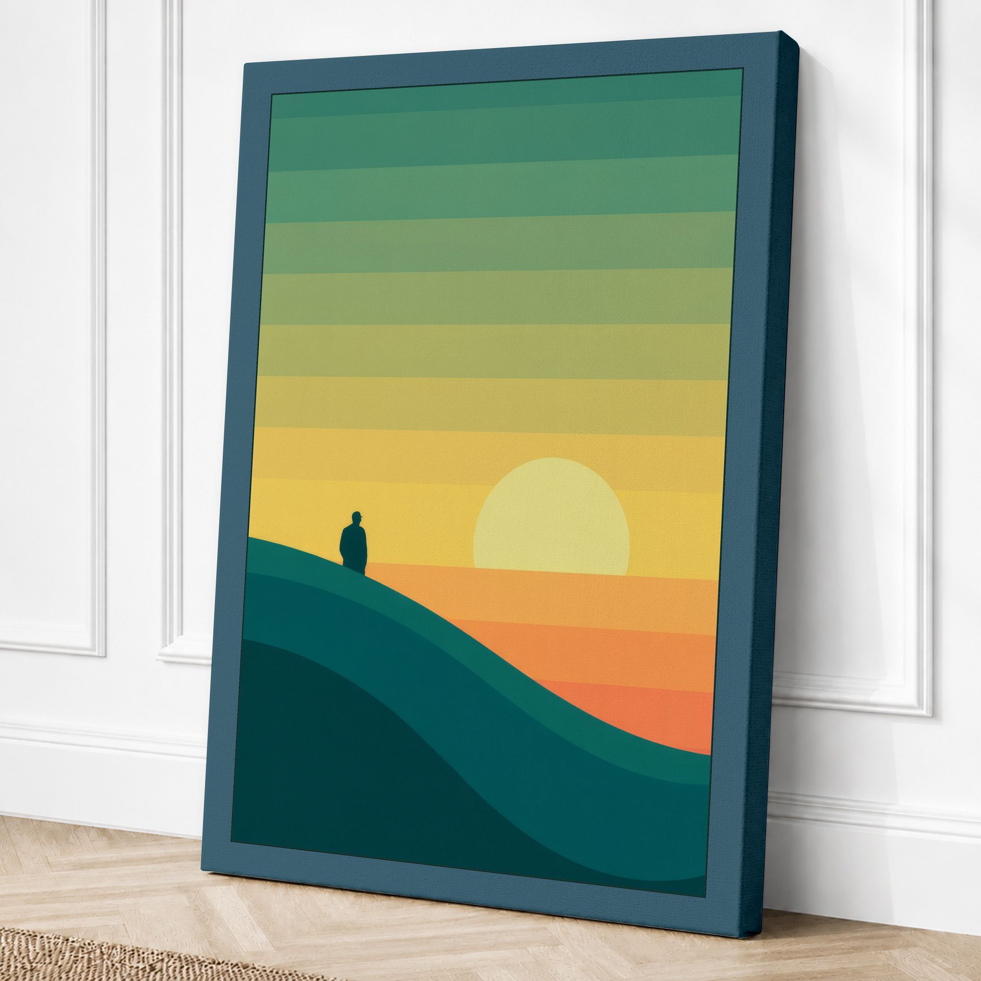 Teal border canvas