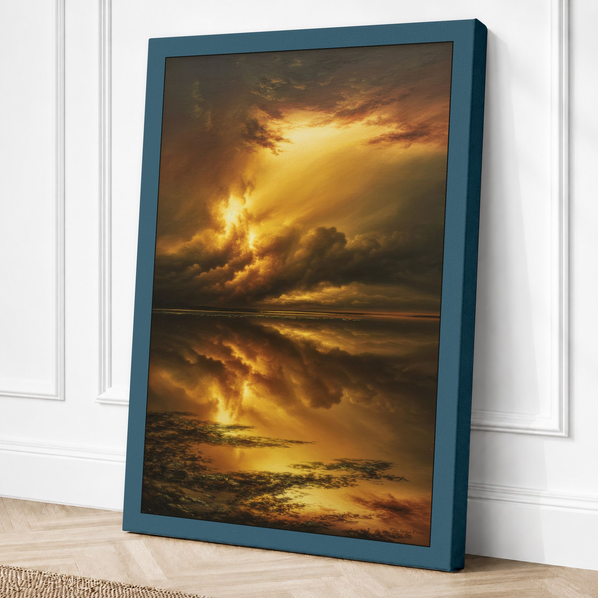 Teal border canvas