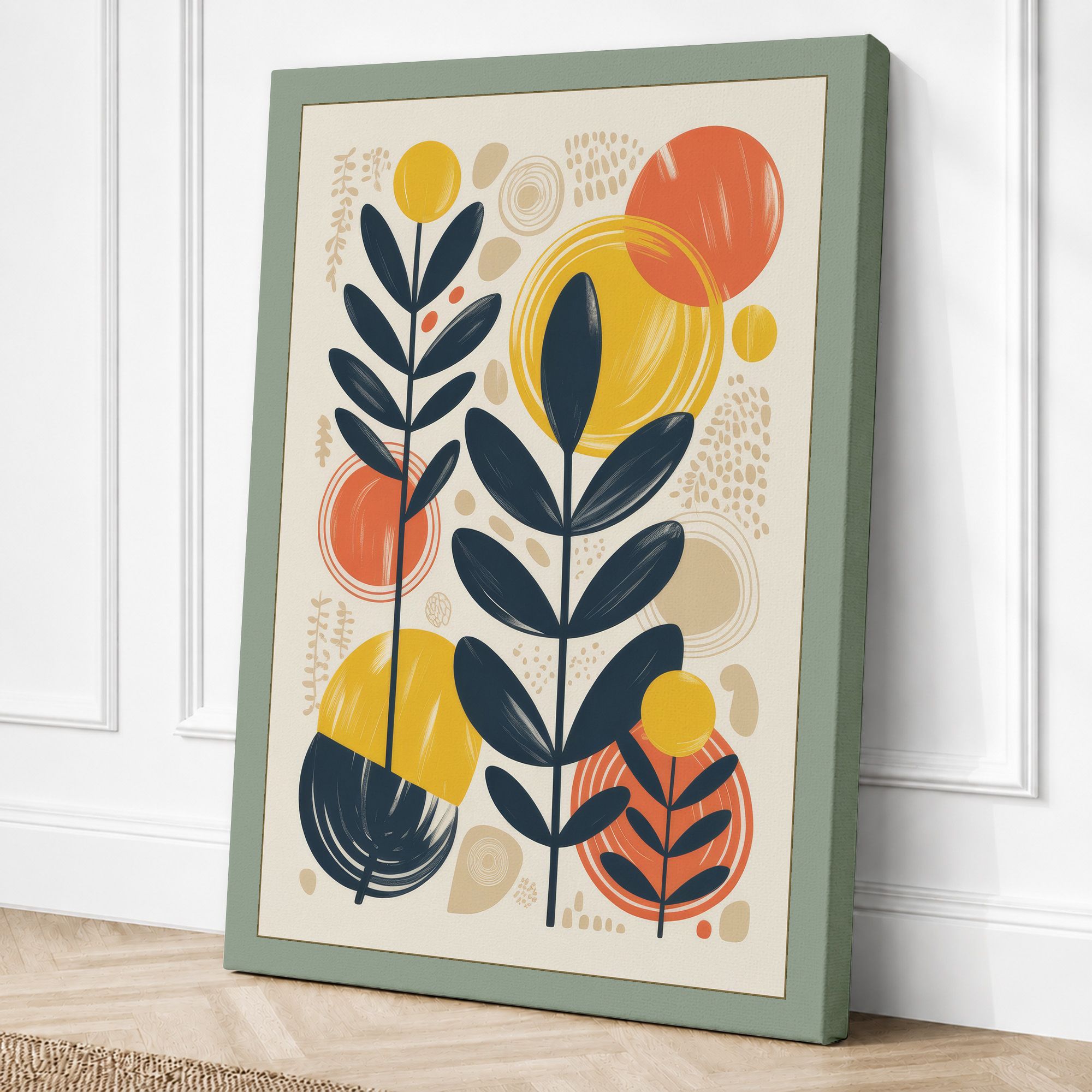 Sage border canvas