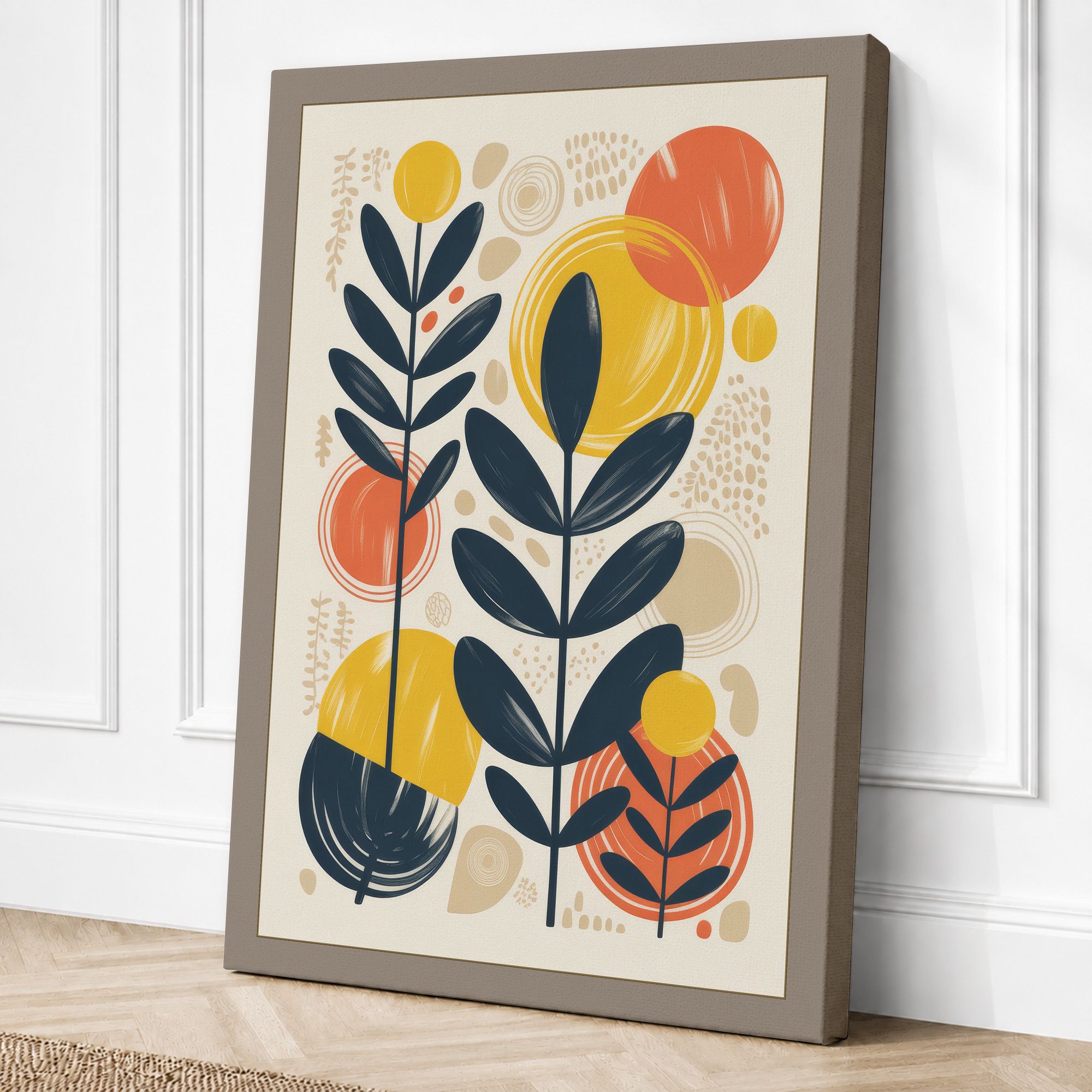 Taupe border canvas