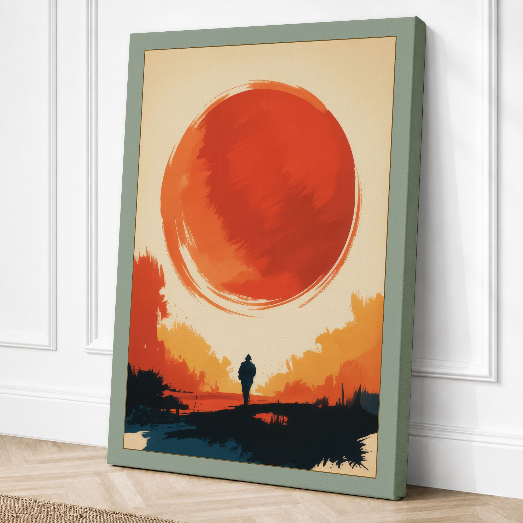 Sage border canvas