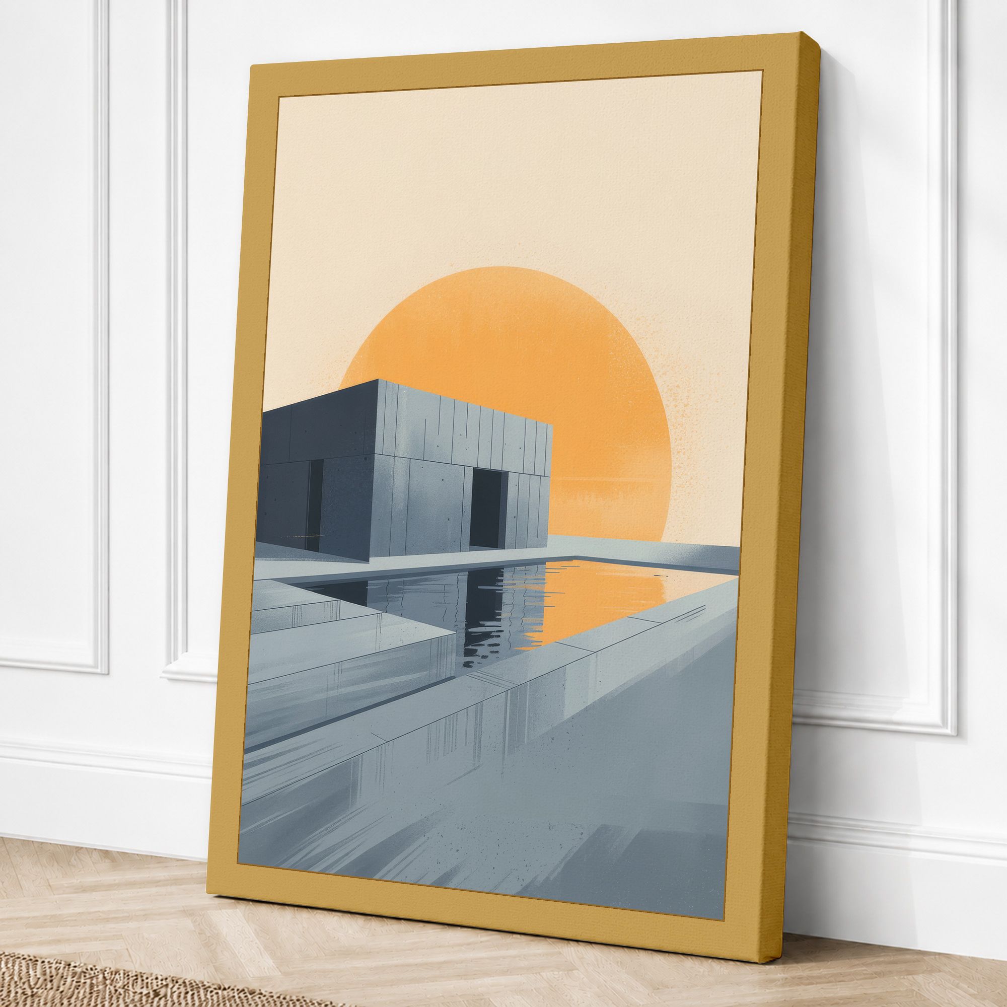 Ochre border canvas