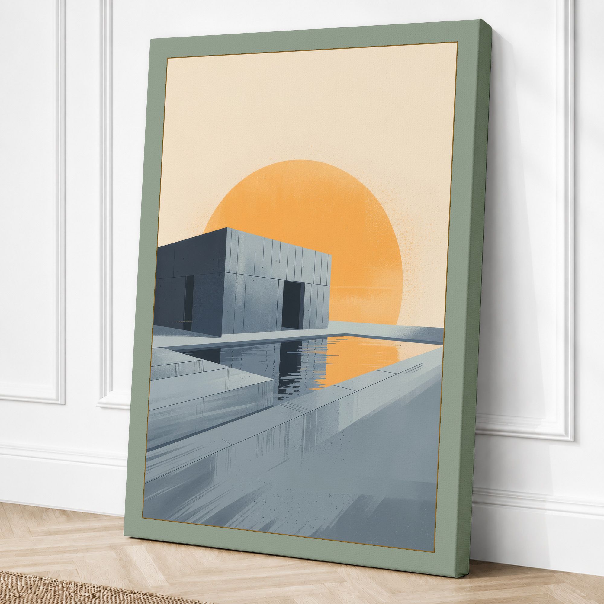 Sage border canvas