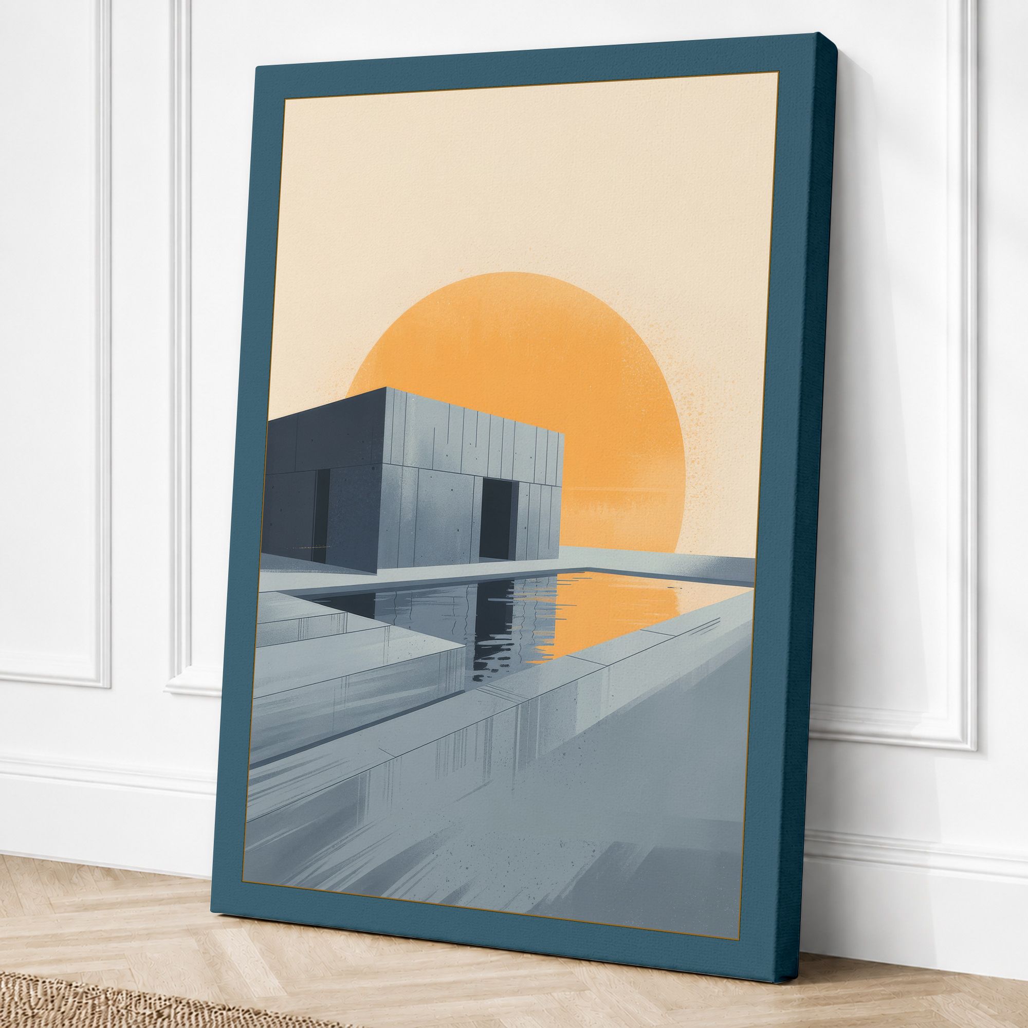 Teal border canvas