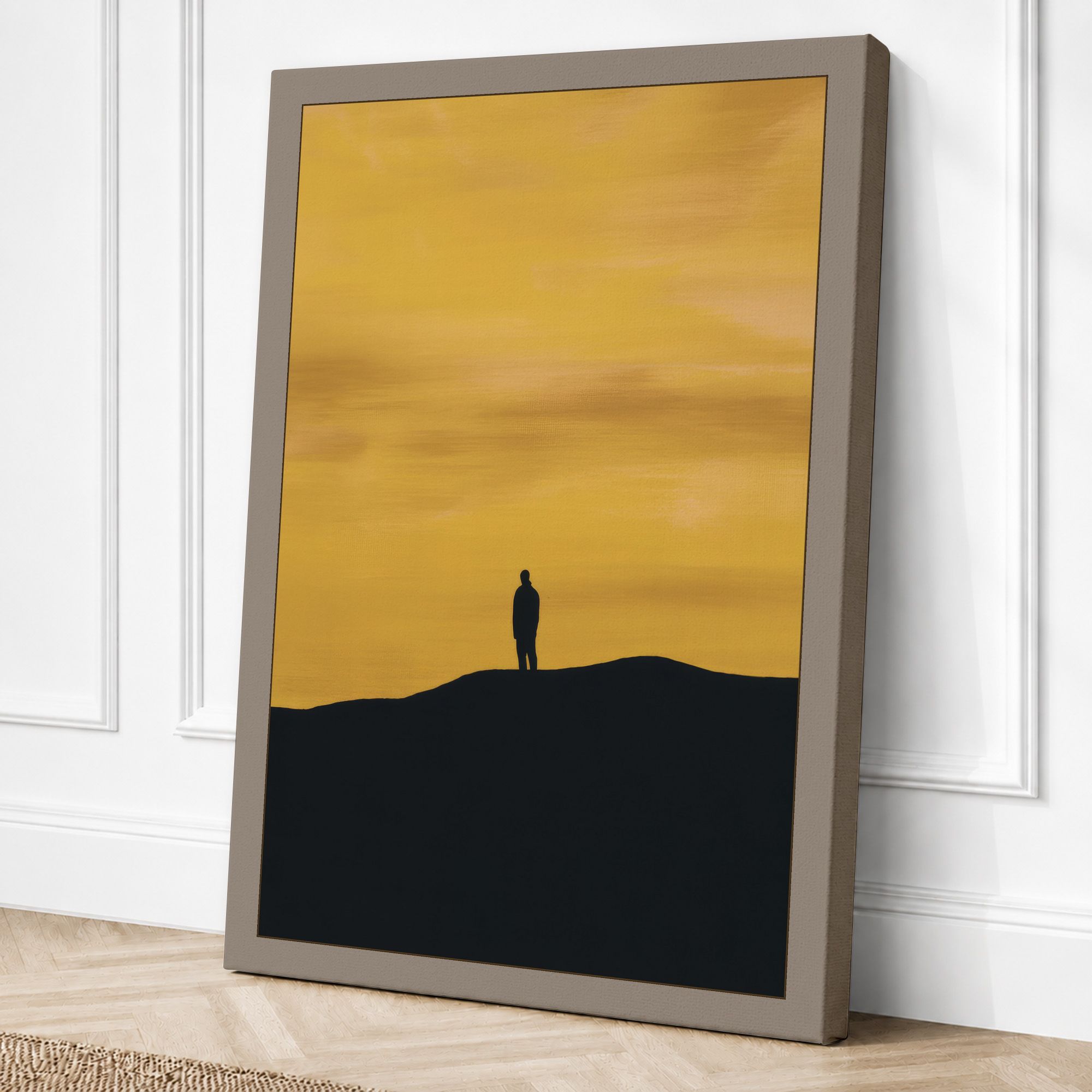 Taupe border canvas