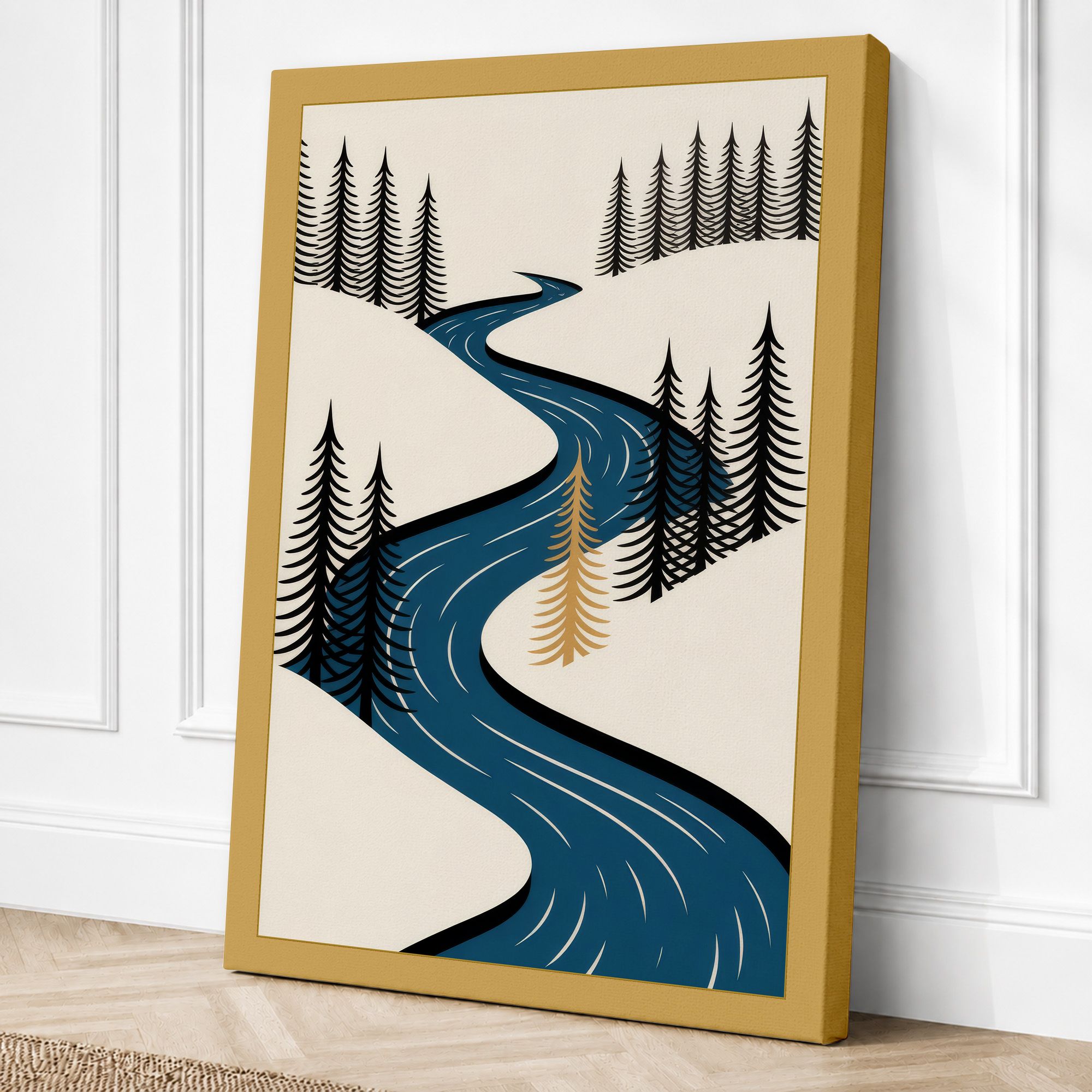 Ochre border canvas