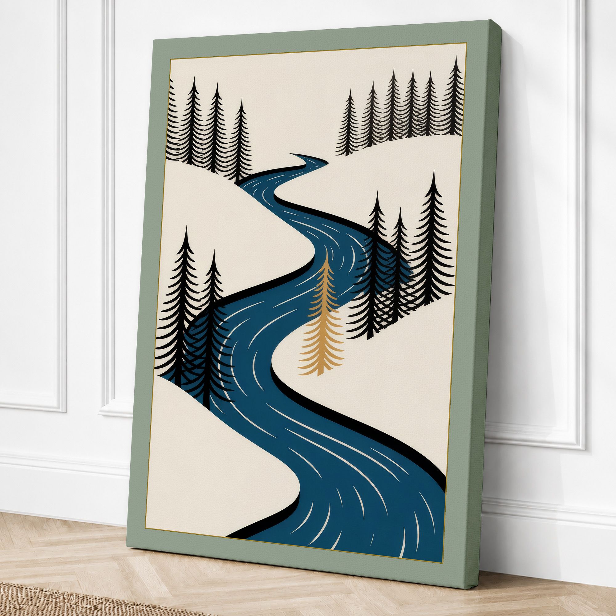 Sage border canvas