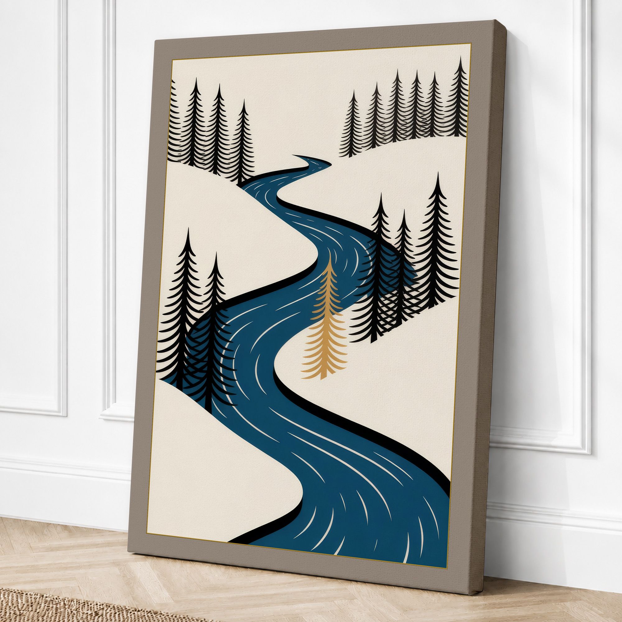 Taupe border canvas