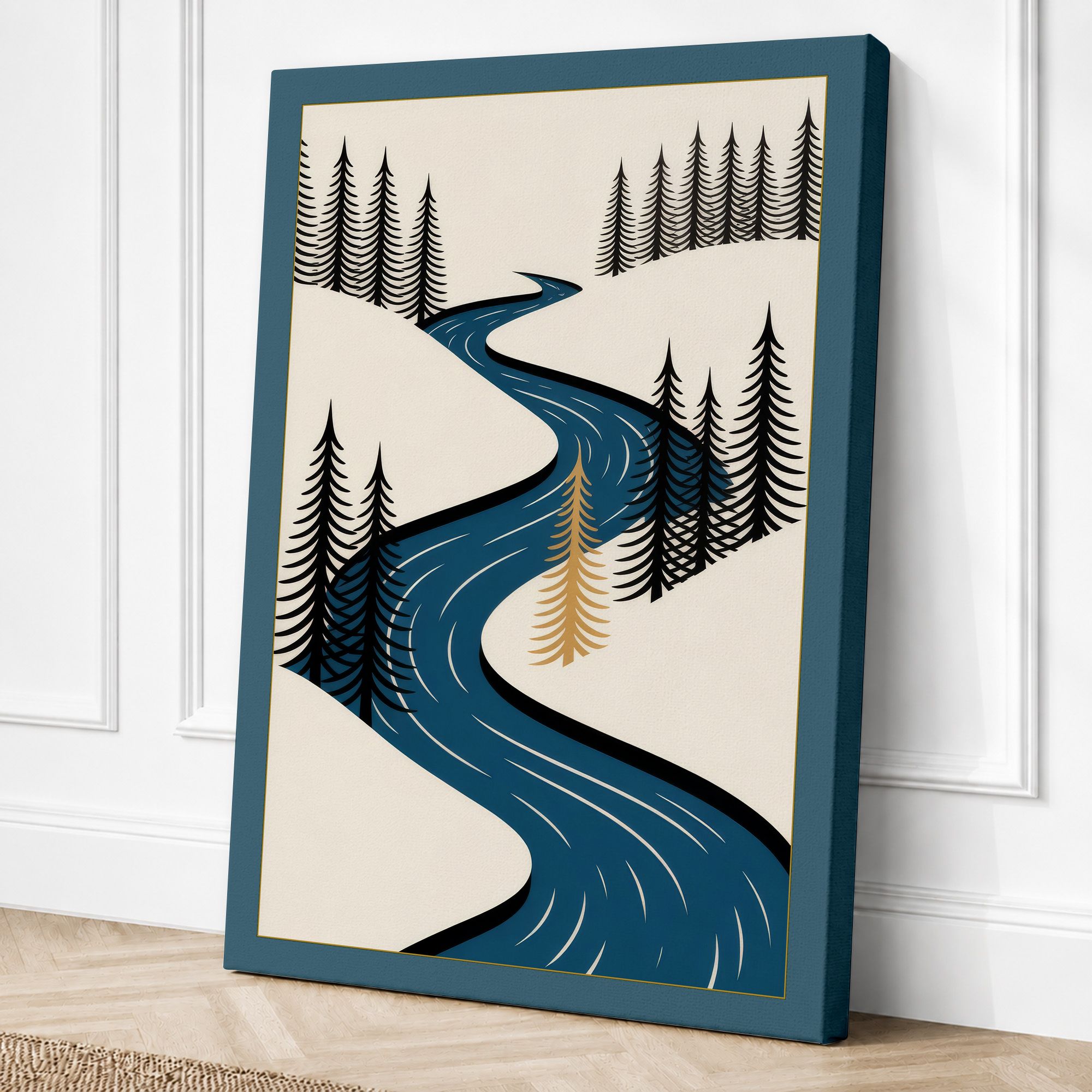 Teal border canvas