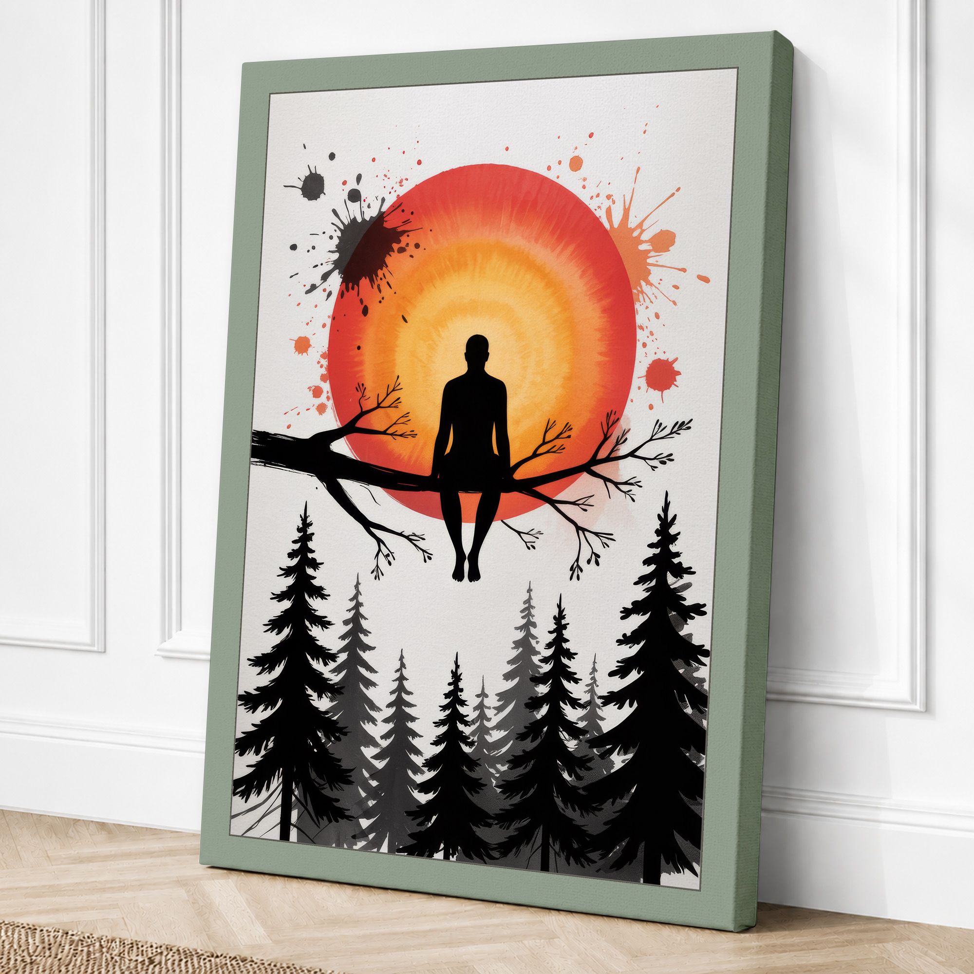 Sage border canvas