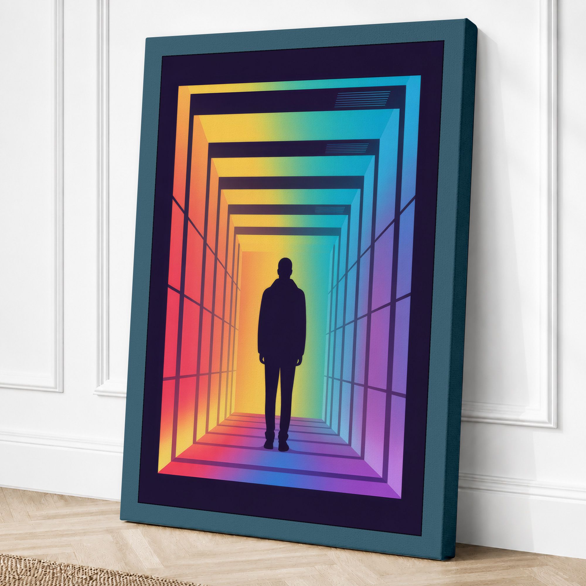 Teal border canvas